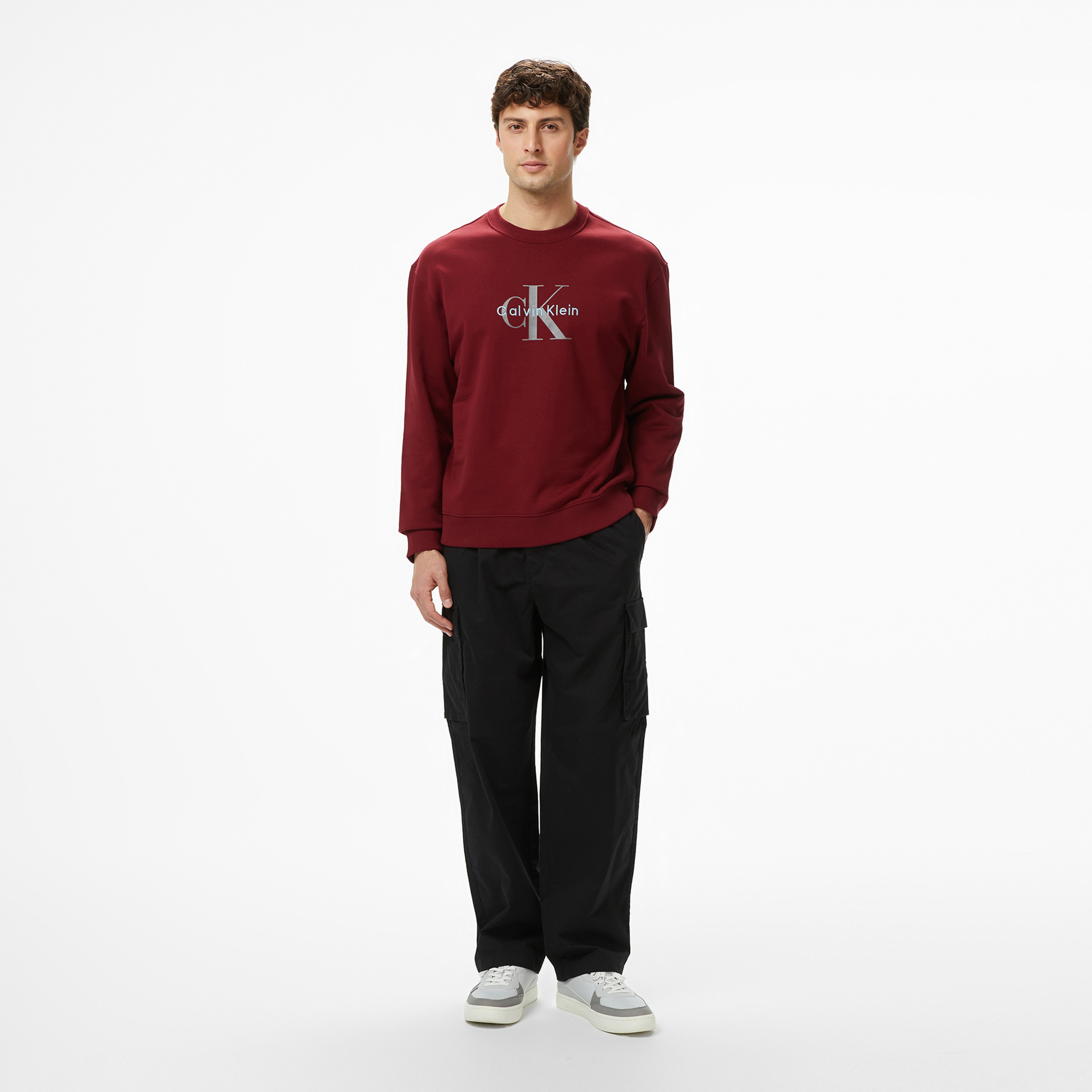 Calvin Klein Cotton Pull On Straight Cargo Erkek Siyah Pantolon