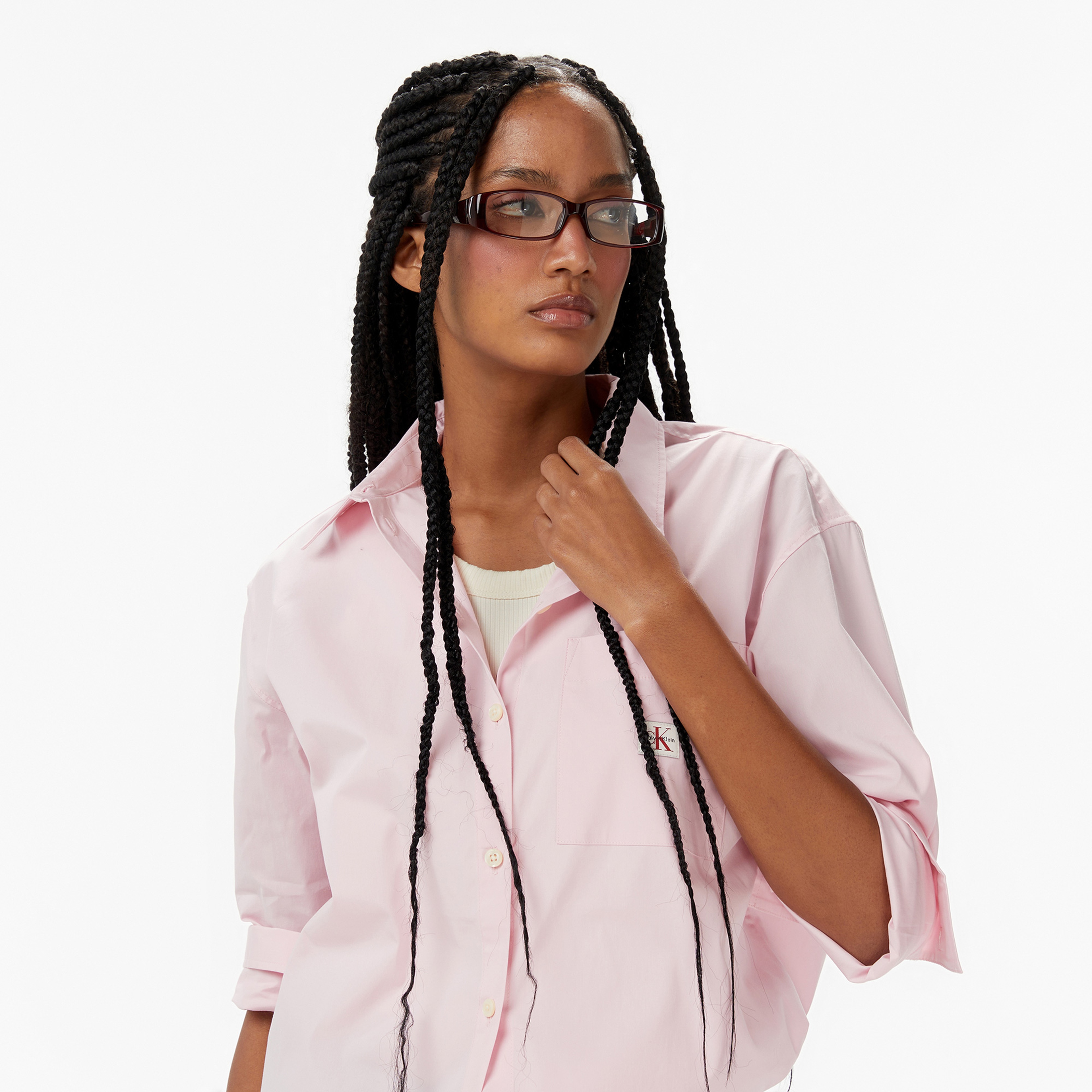 Calvin Klein Poplin Relaxed Kadın Pembe Gömlek