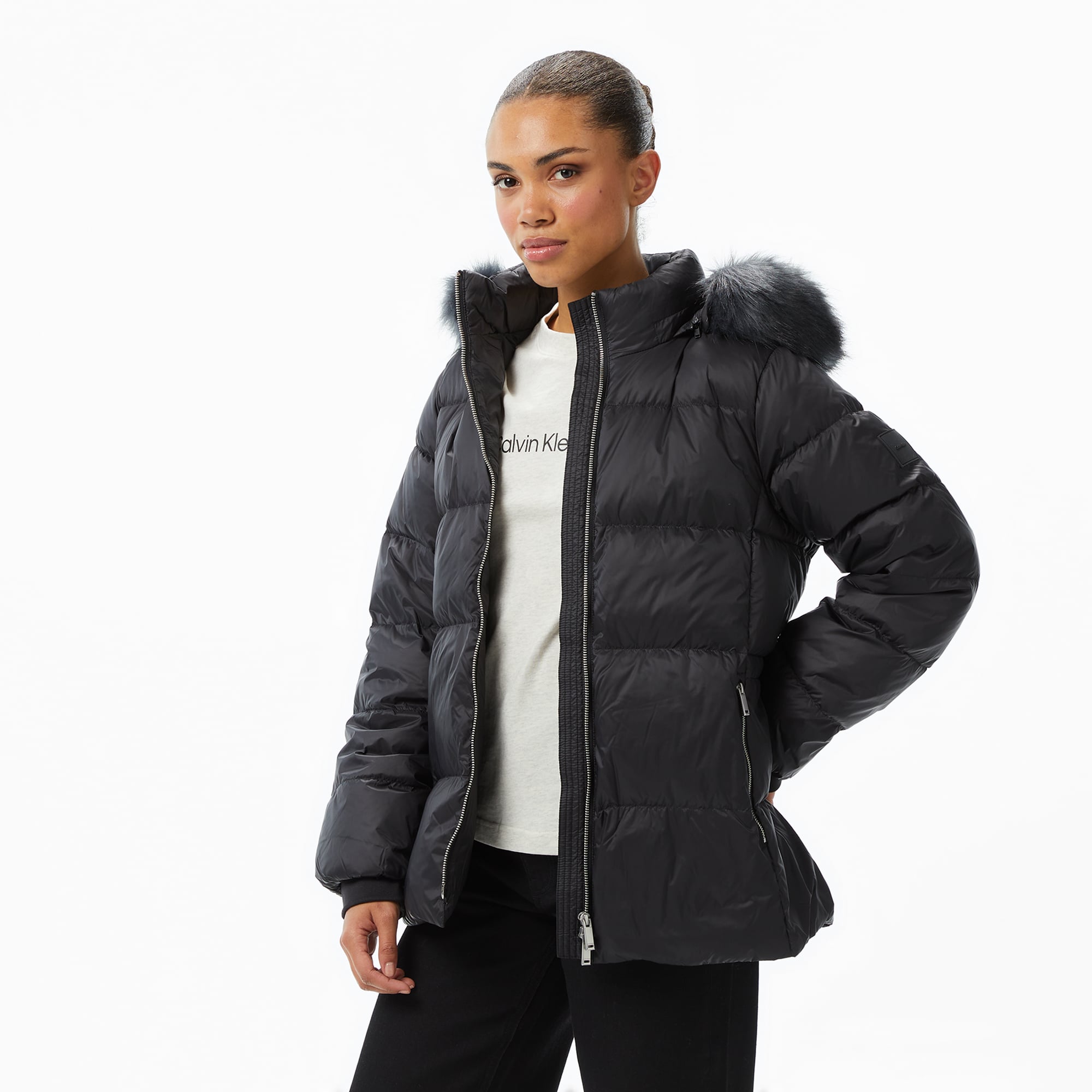 Calvin Klein Mid Down Kadın Siyah Ceket