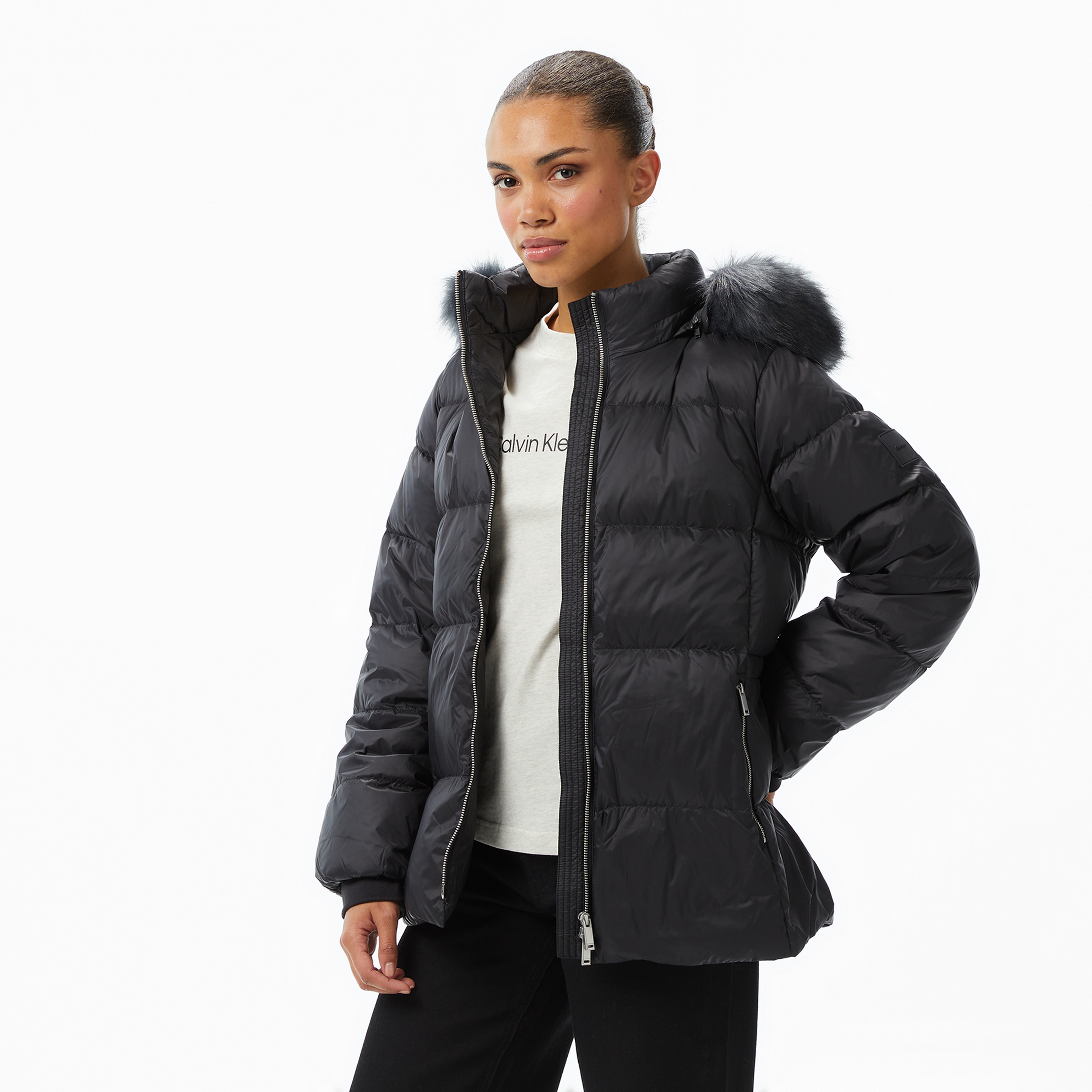 Calvin Klein Mid Down Kadın Siyah Ceket