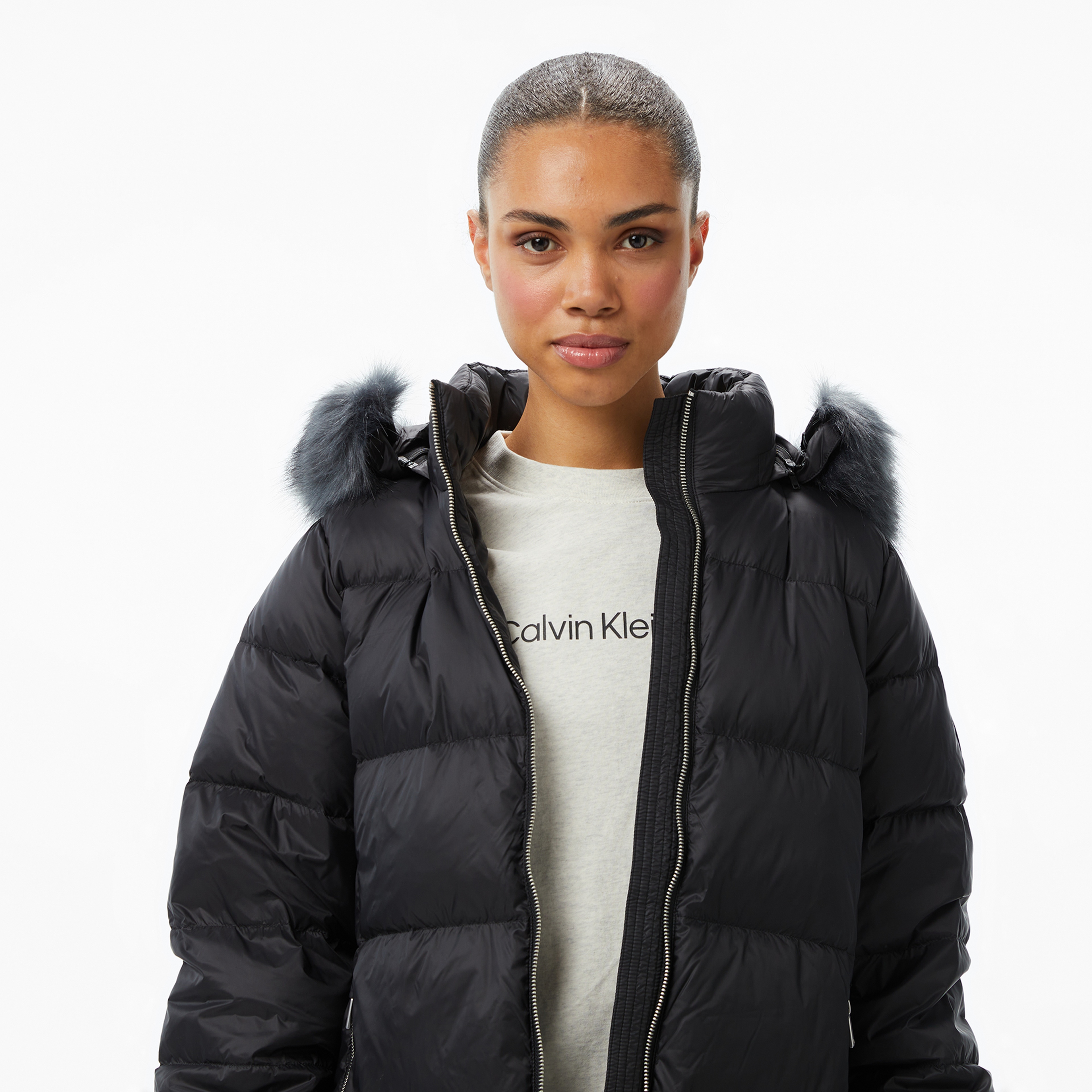 Calvin Klein Mid Down Kadın Siyah Ceket