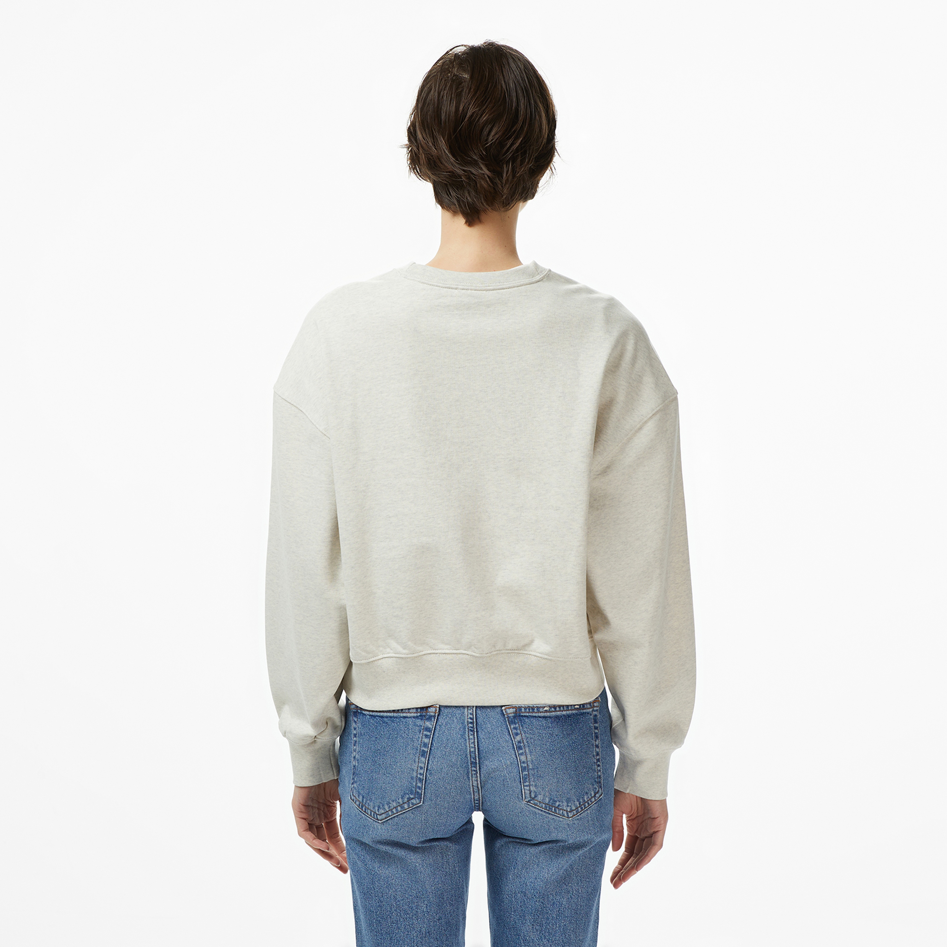 Calvin Klein Logo French Terry Kadın Gri Sweatshirt