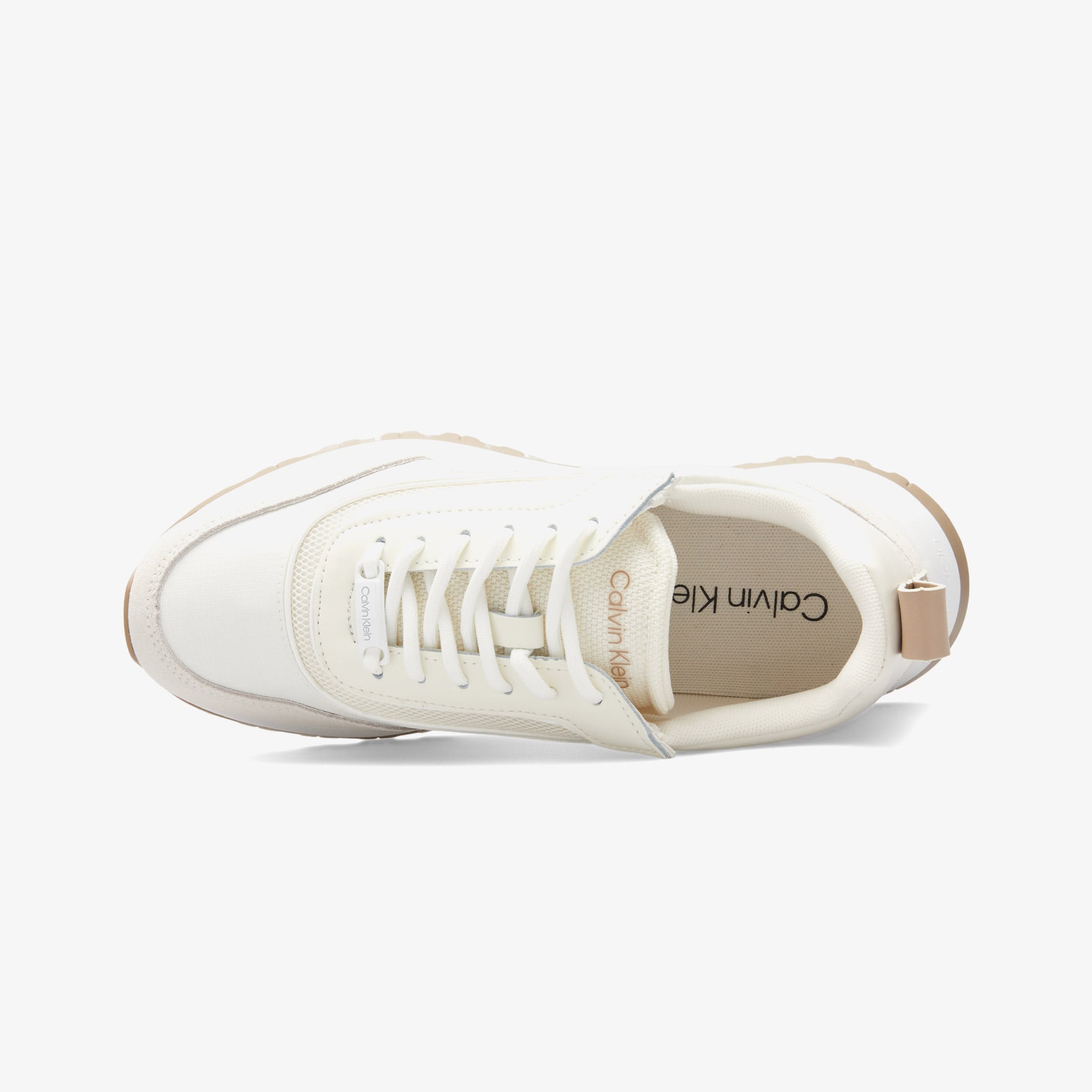 Calvin Klein Runner Lace Up Mesh Mix Kadın Beyaz Sneaker