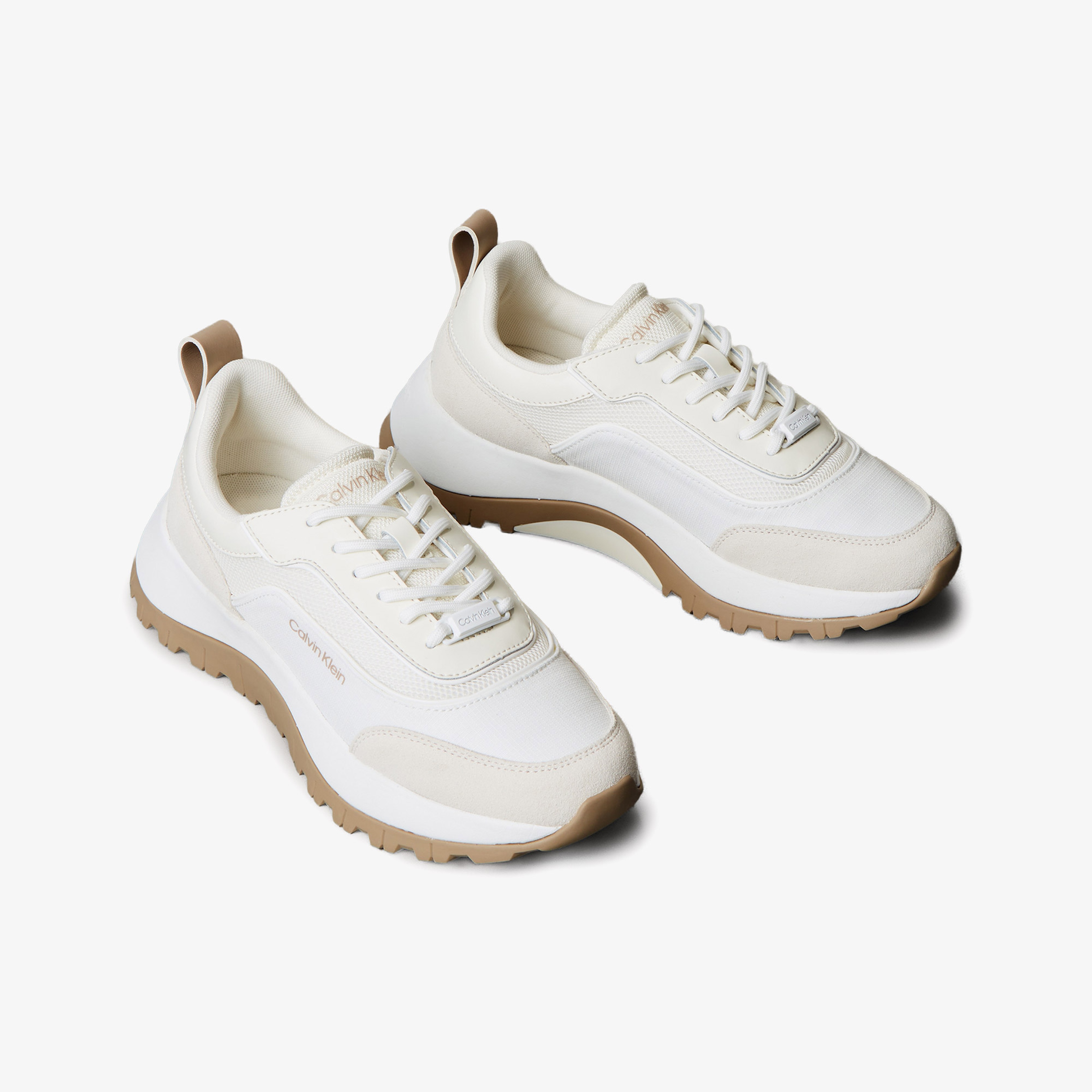 Calvin Klein Runner Lace Up Mesh Mix Kadın Beyaz Sneaker