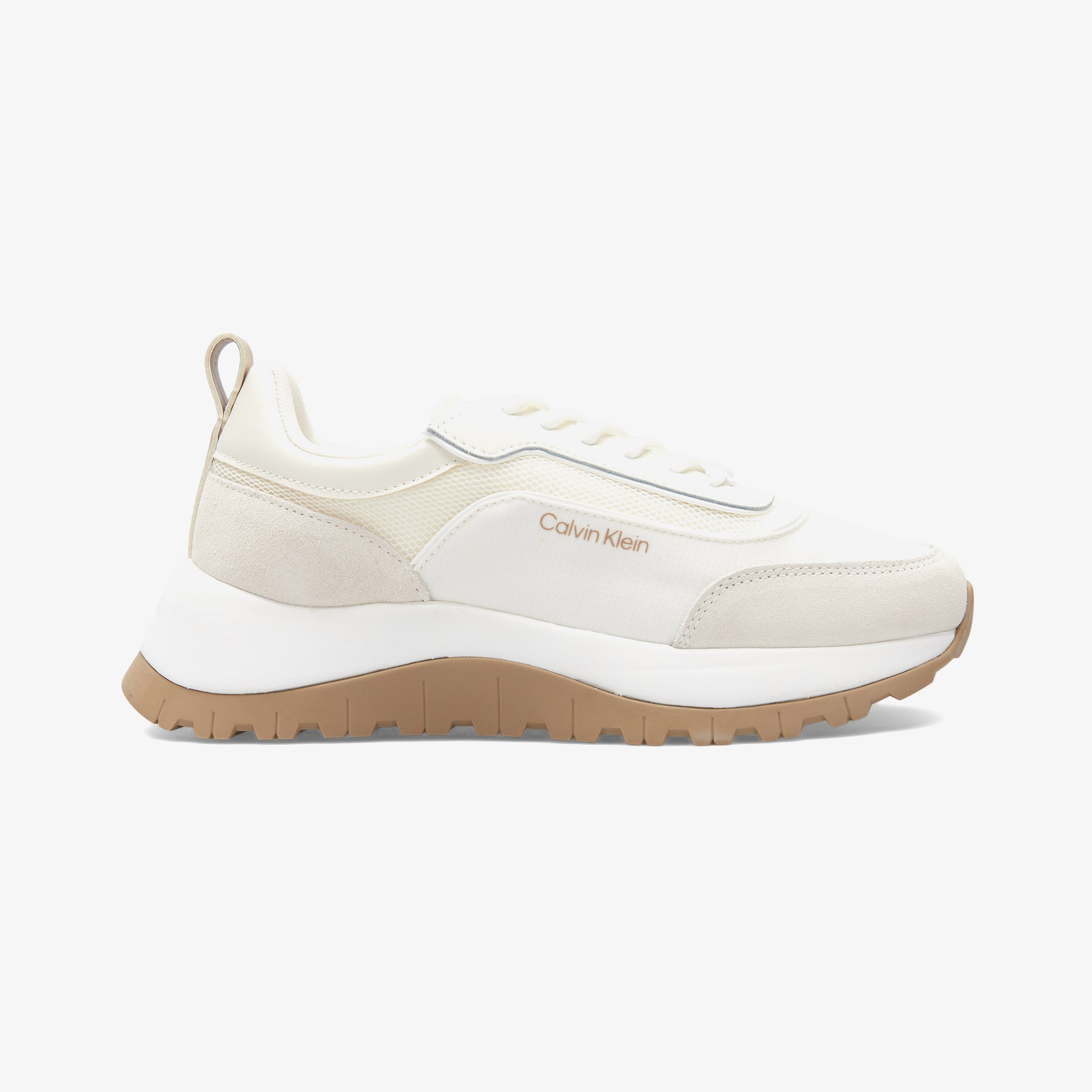 Calvin Klein Runner Lace Up Mesh Mix Kadın Beyaz Sneaker