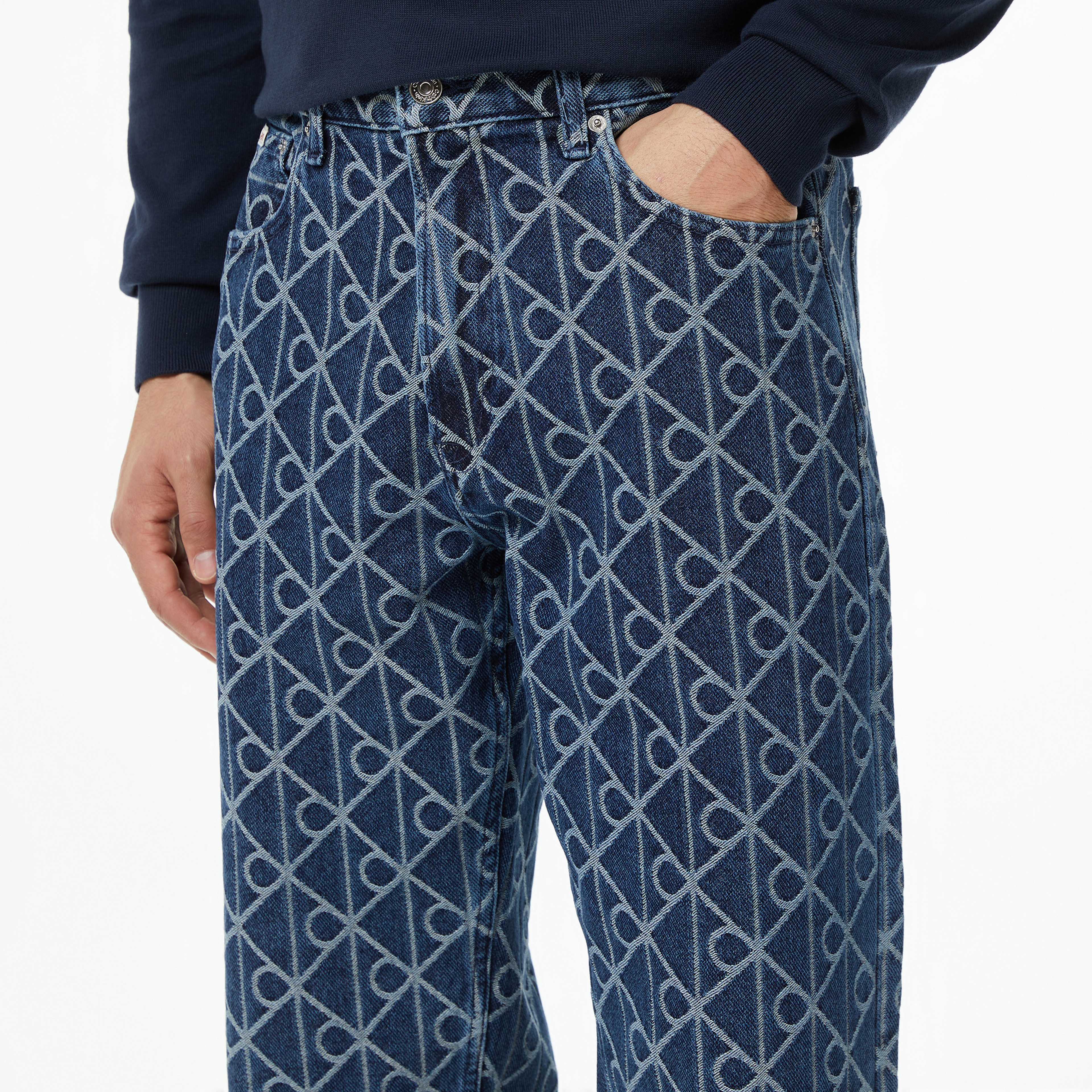 Calvin Klein 90S Straight Indigo Emblem Jacqu Erkek Mavi Jean