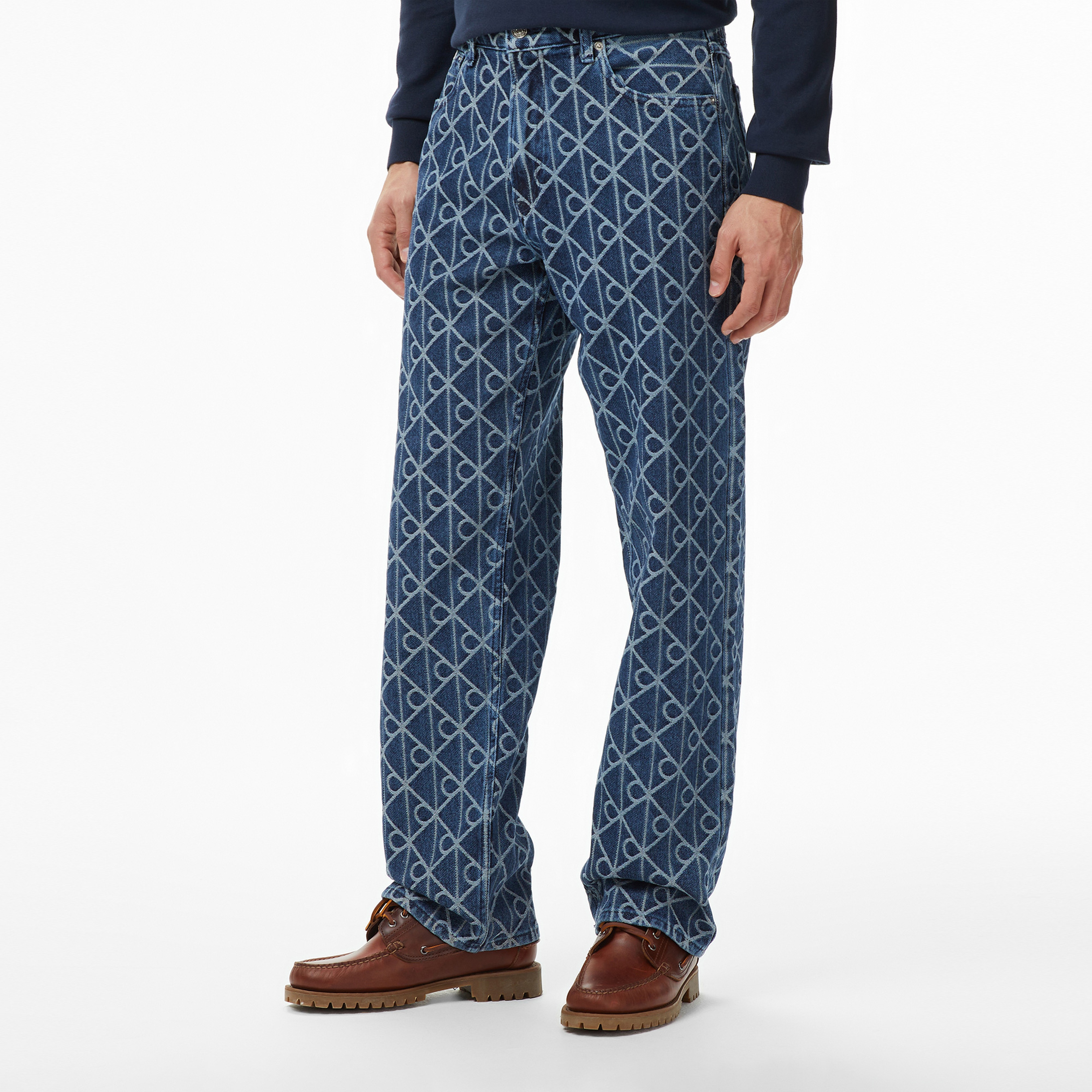 Calvin Klein 90S Straight Indigo Emblem Jacqu Erkek Mavi Jean