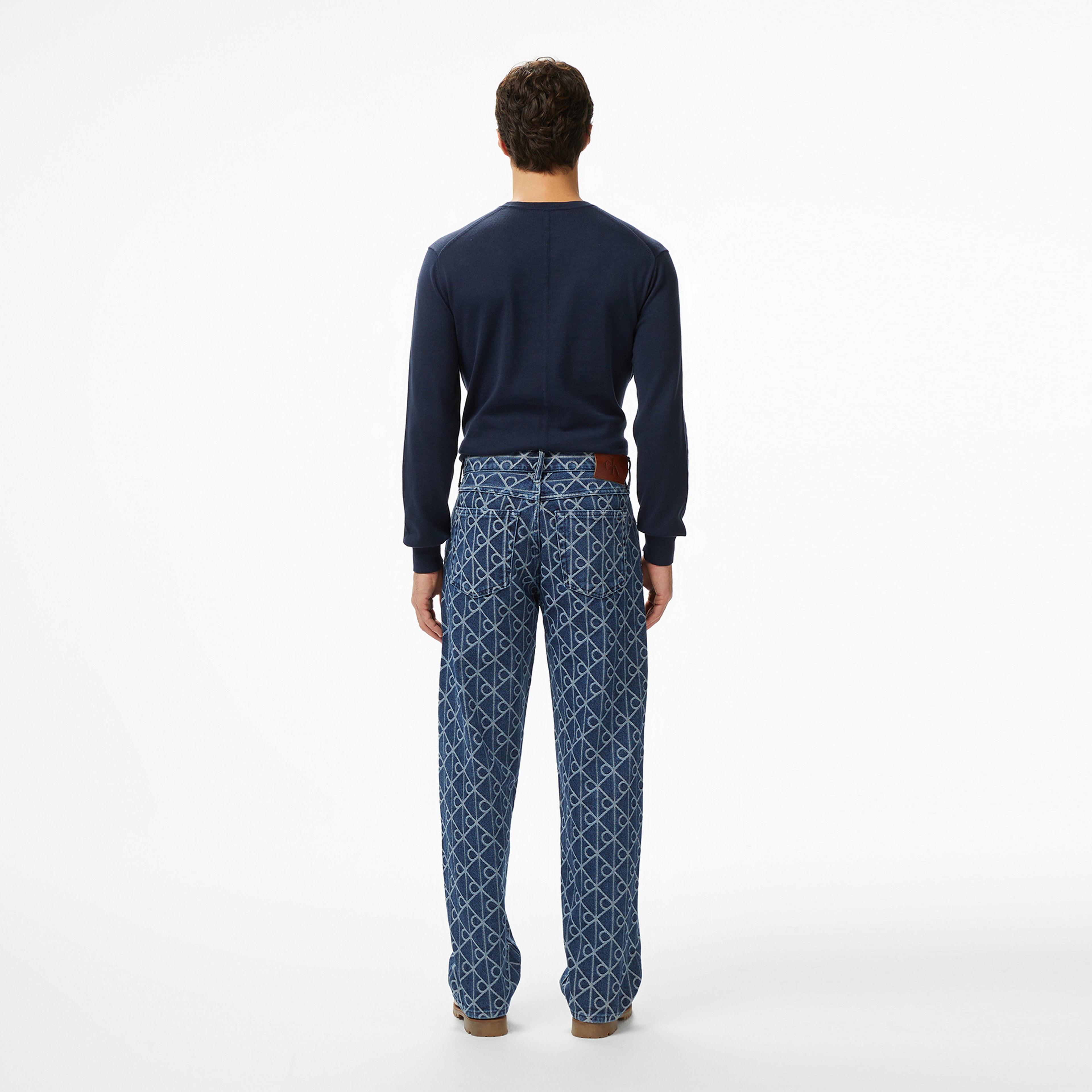 Calvin Klein 90S Straight Indigo Emblem Jacqu Erkek Mavi Jean