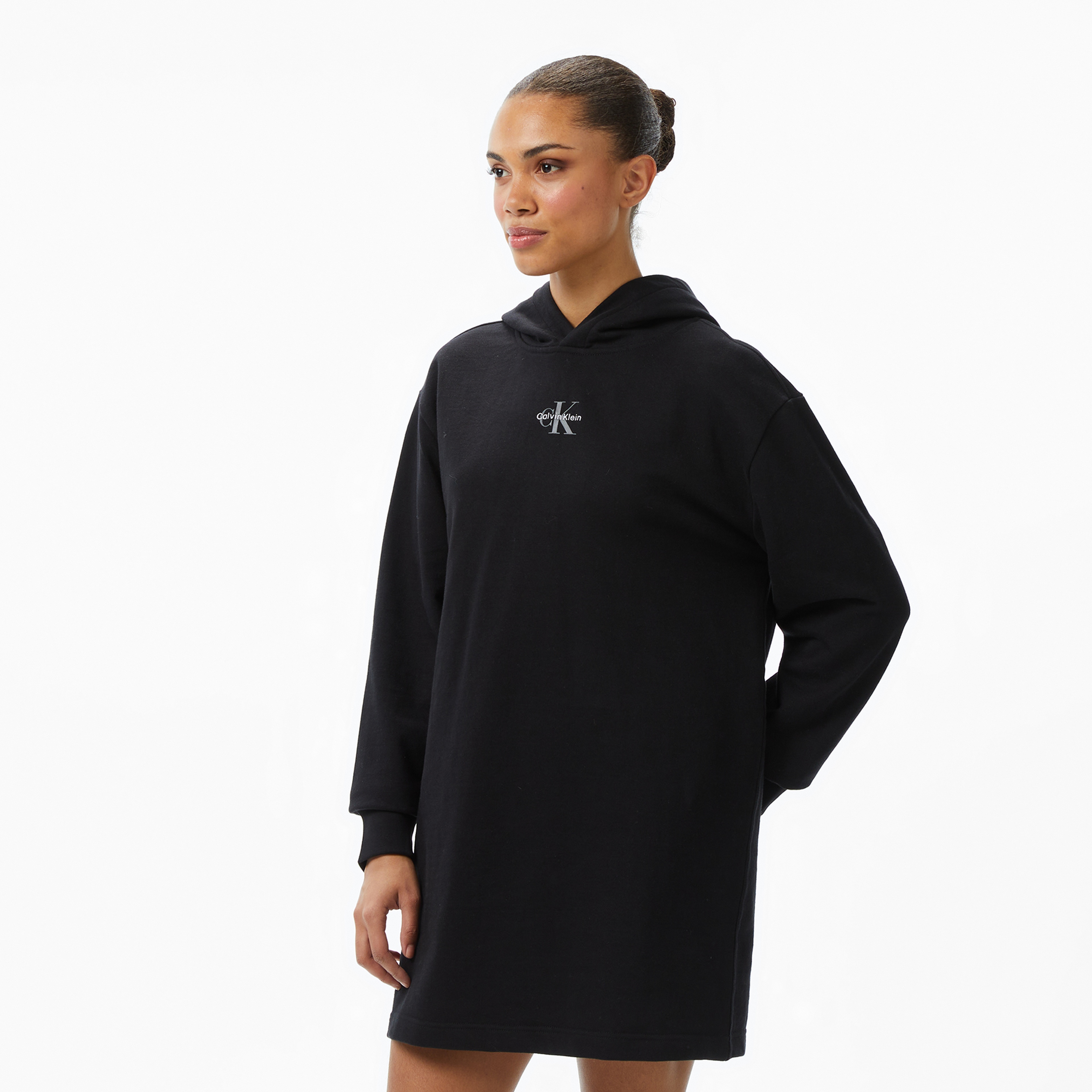 Calvin Klein Monologo Premium Terry Kadın Siyah Elbise