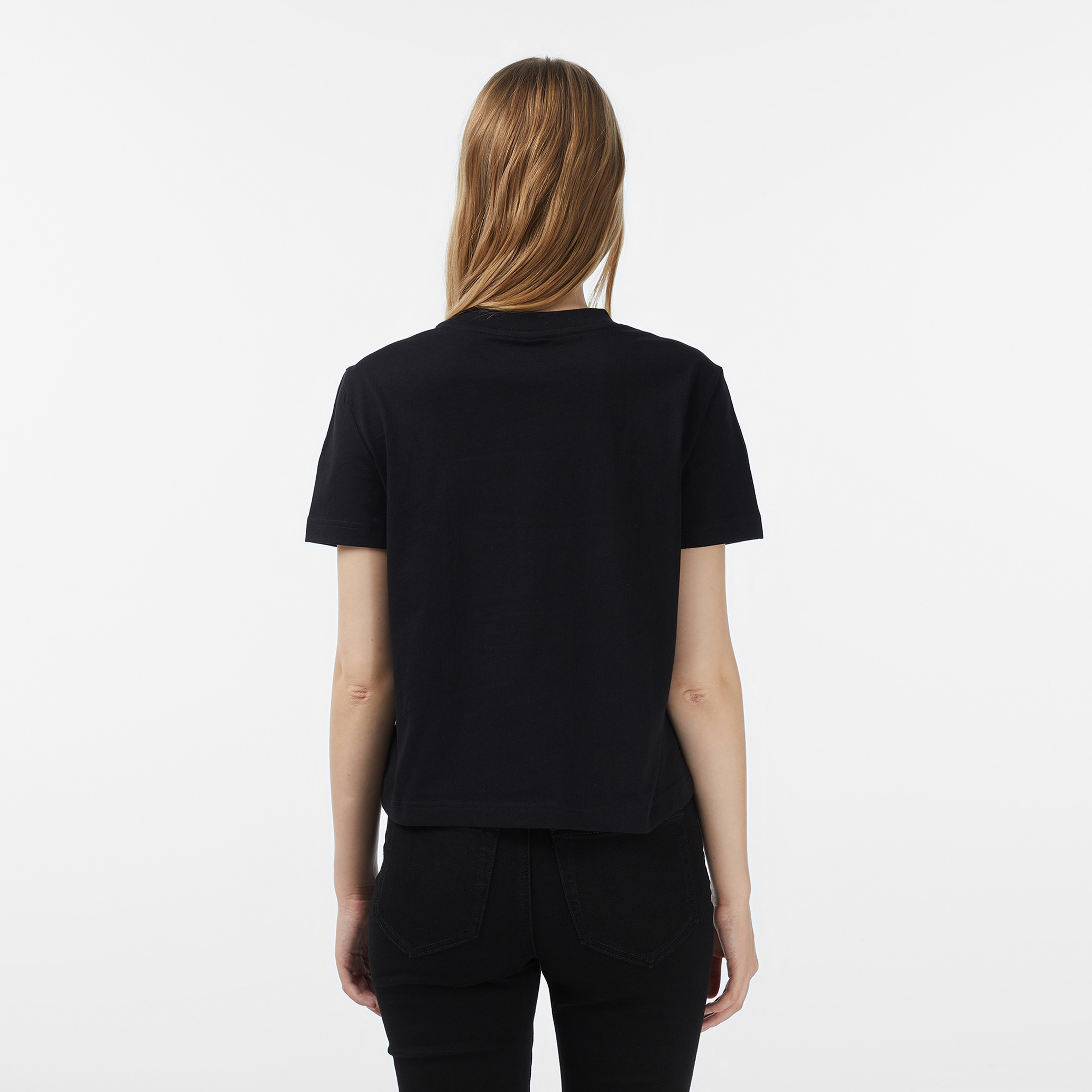 Calvin Klein Fitted Script Kadın Siyah T-Shirt