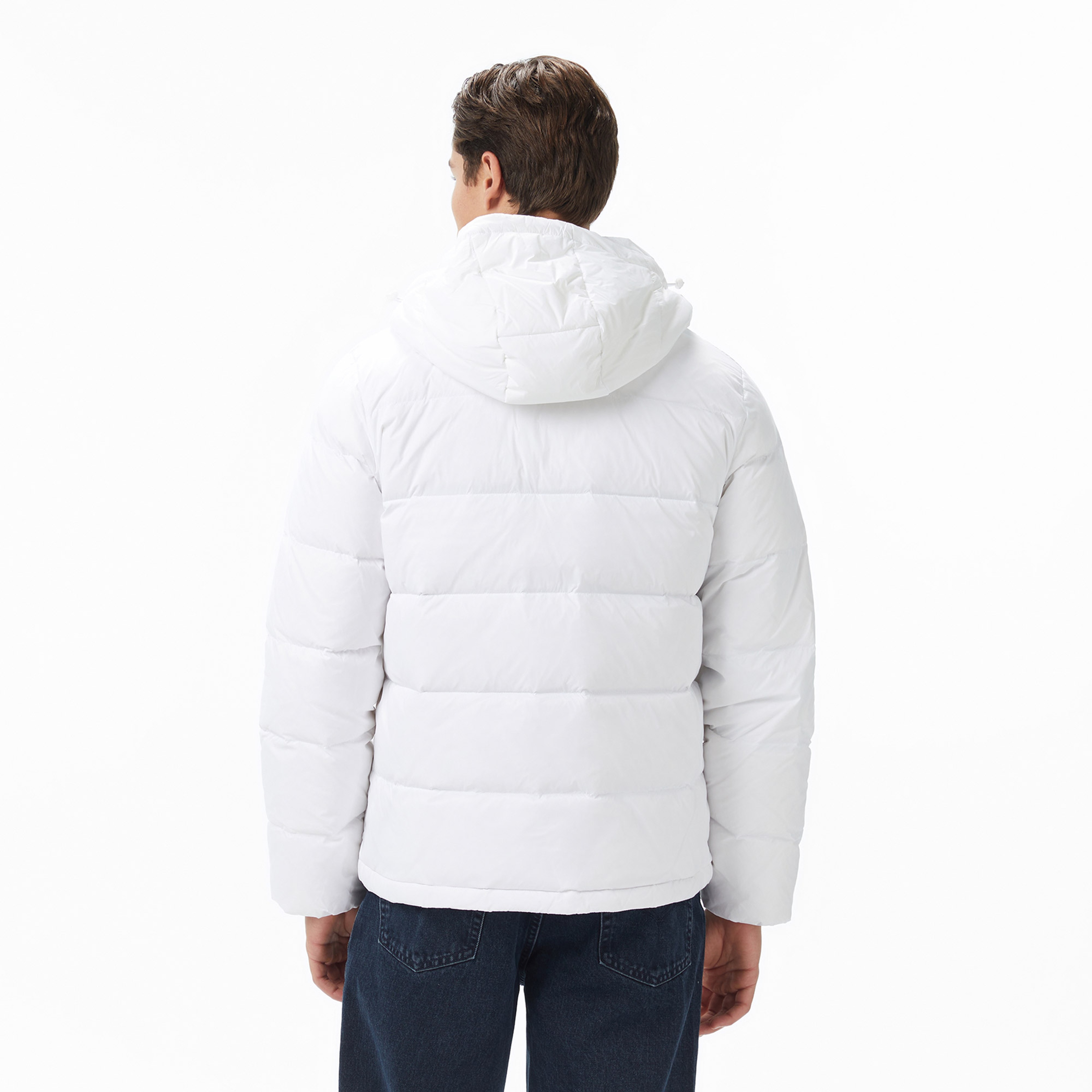 Calvin Klein Zip Off Hood Down Puffer Erkek Beyaz Mont