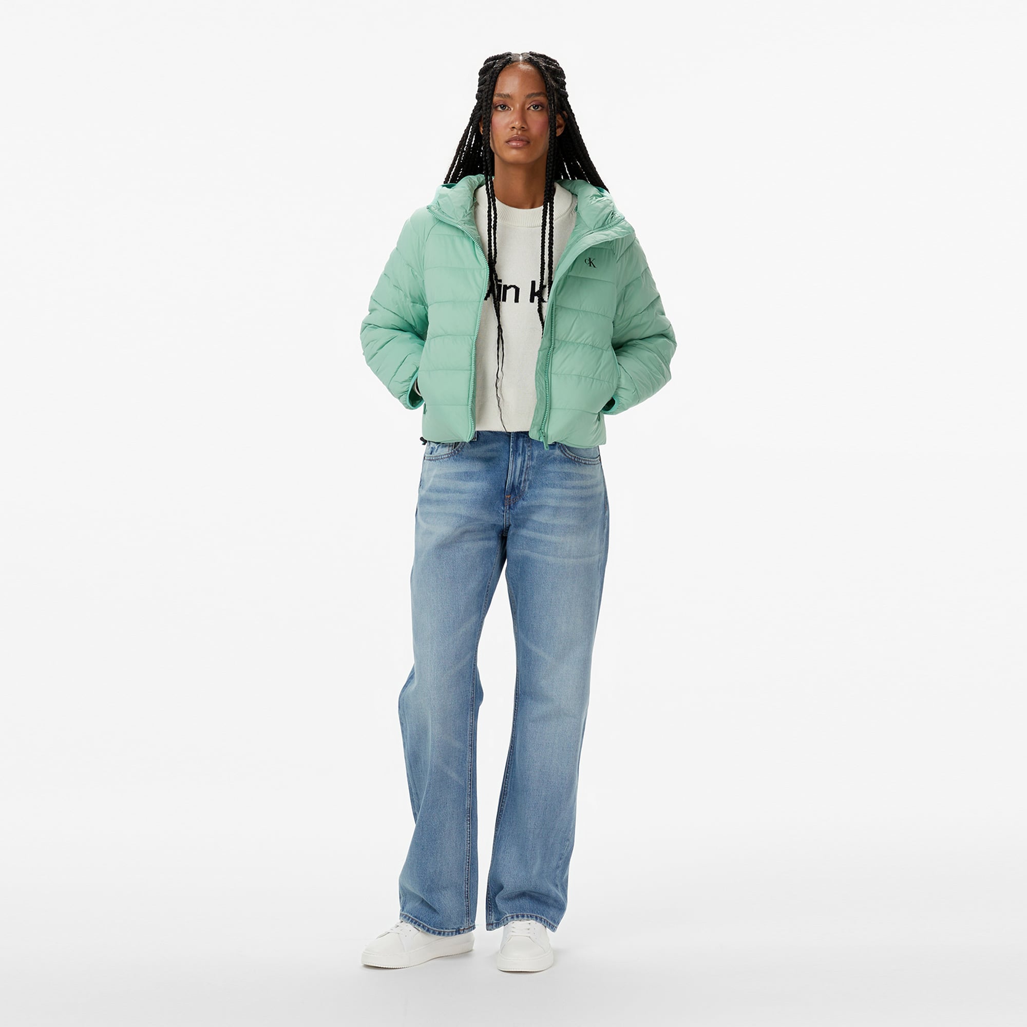 Calvin Klein Lightweight Quilted Kadın Yeşil Mont