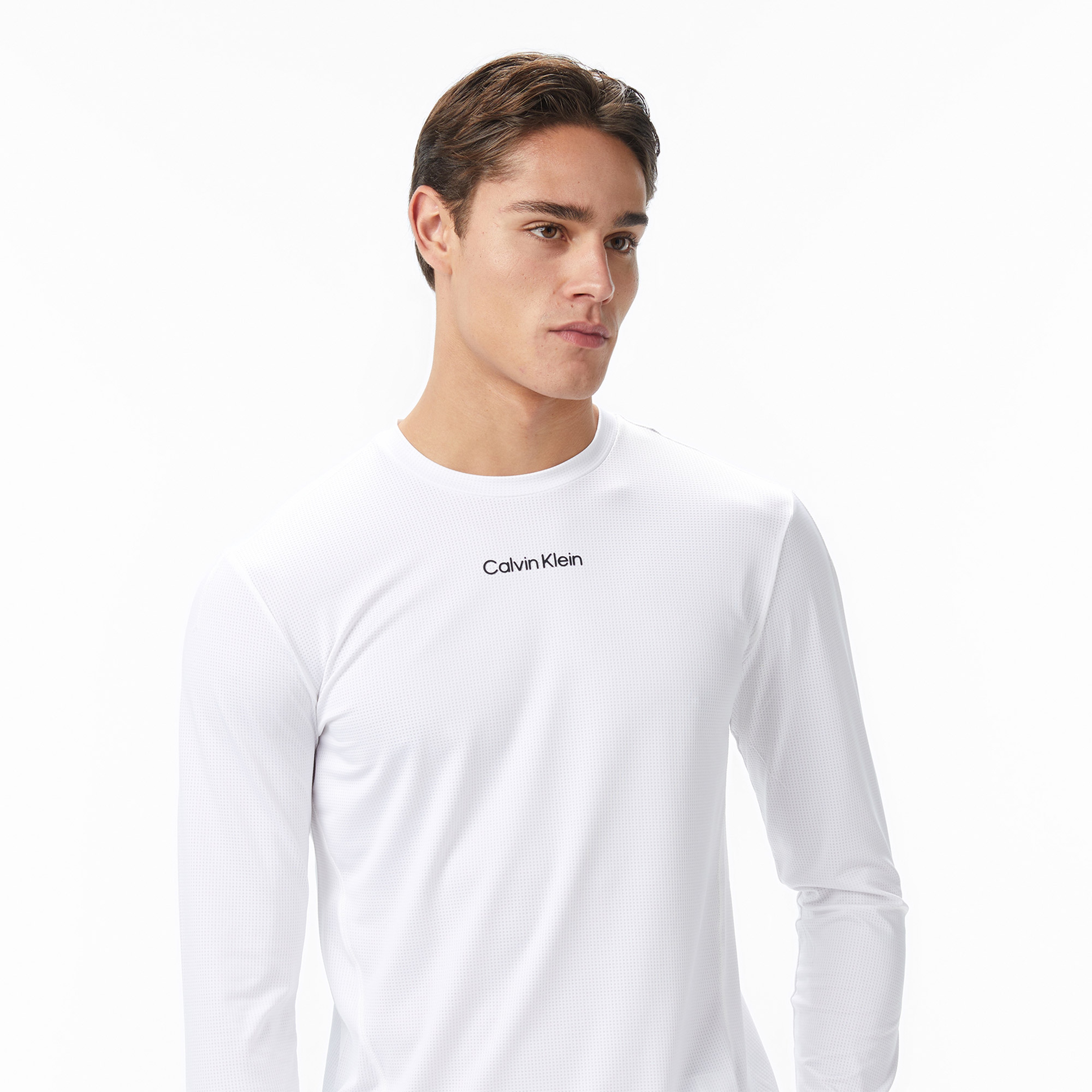 Calvin Klein Erkek Uzun Kollu Beyaz T-Shirt