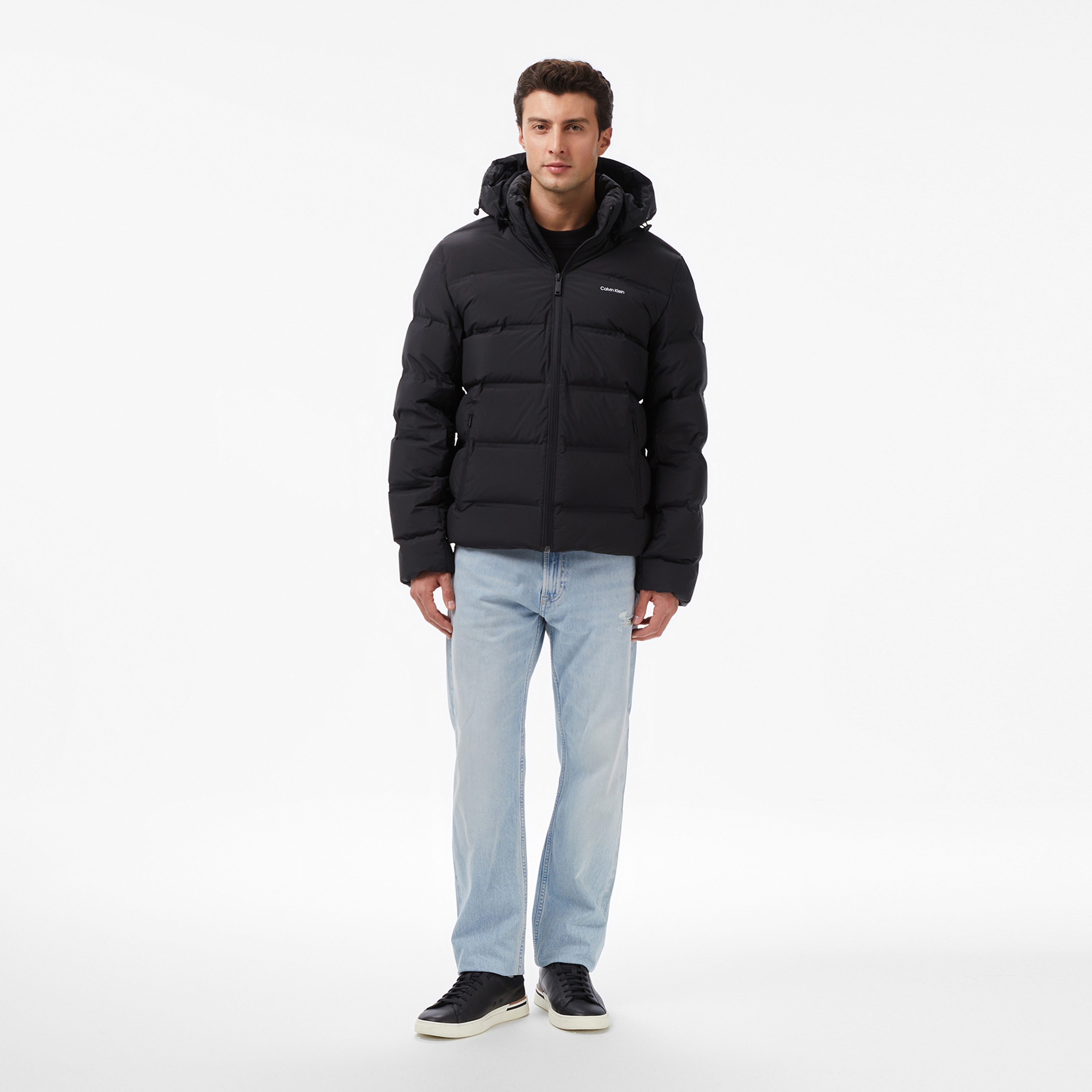 Calvin Klein Quilted Bonded Channel Erkek Siyah Mont