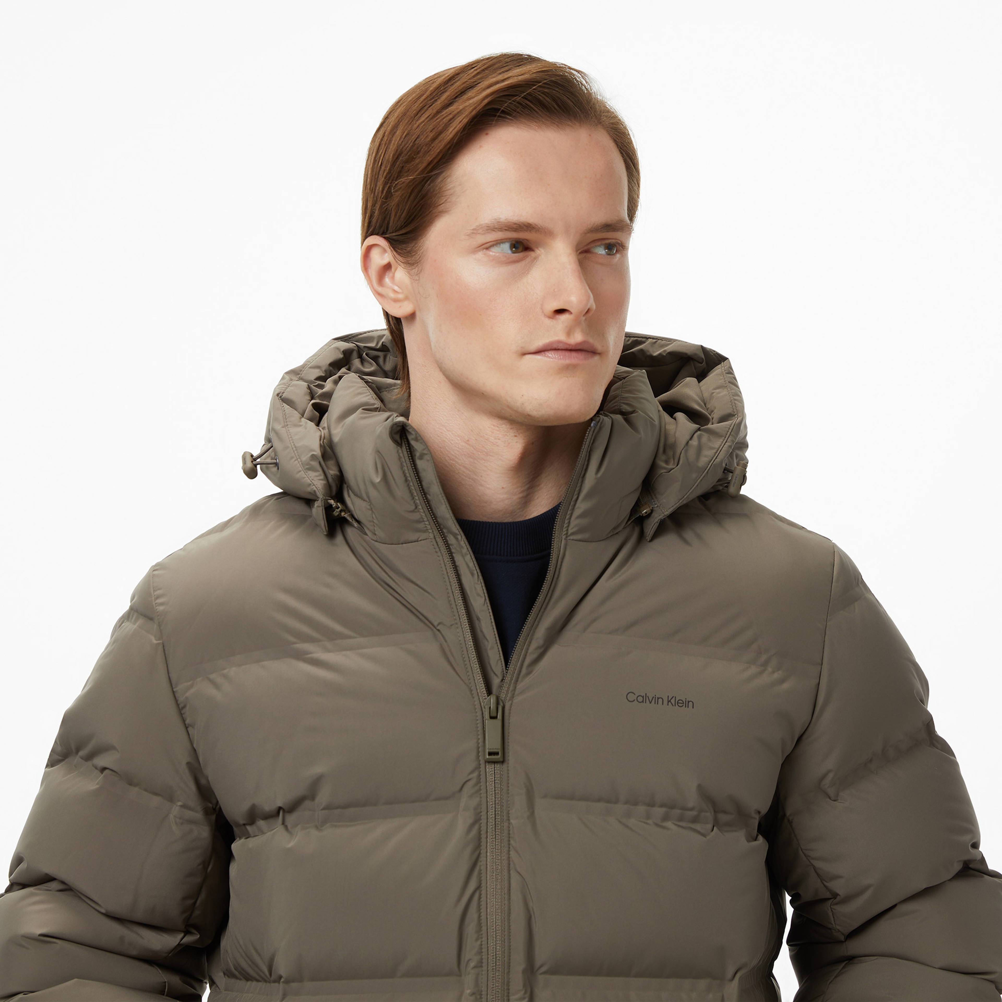 Calvin Klein Quilted Bonded Channel Erkek Gri Ceket