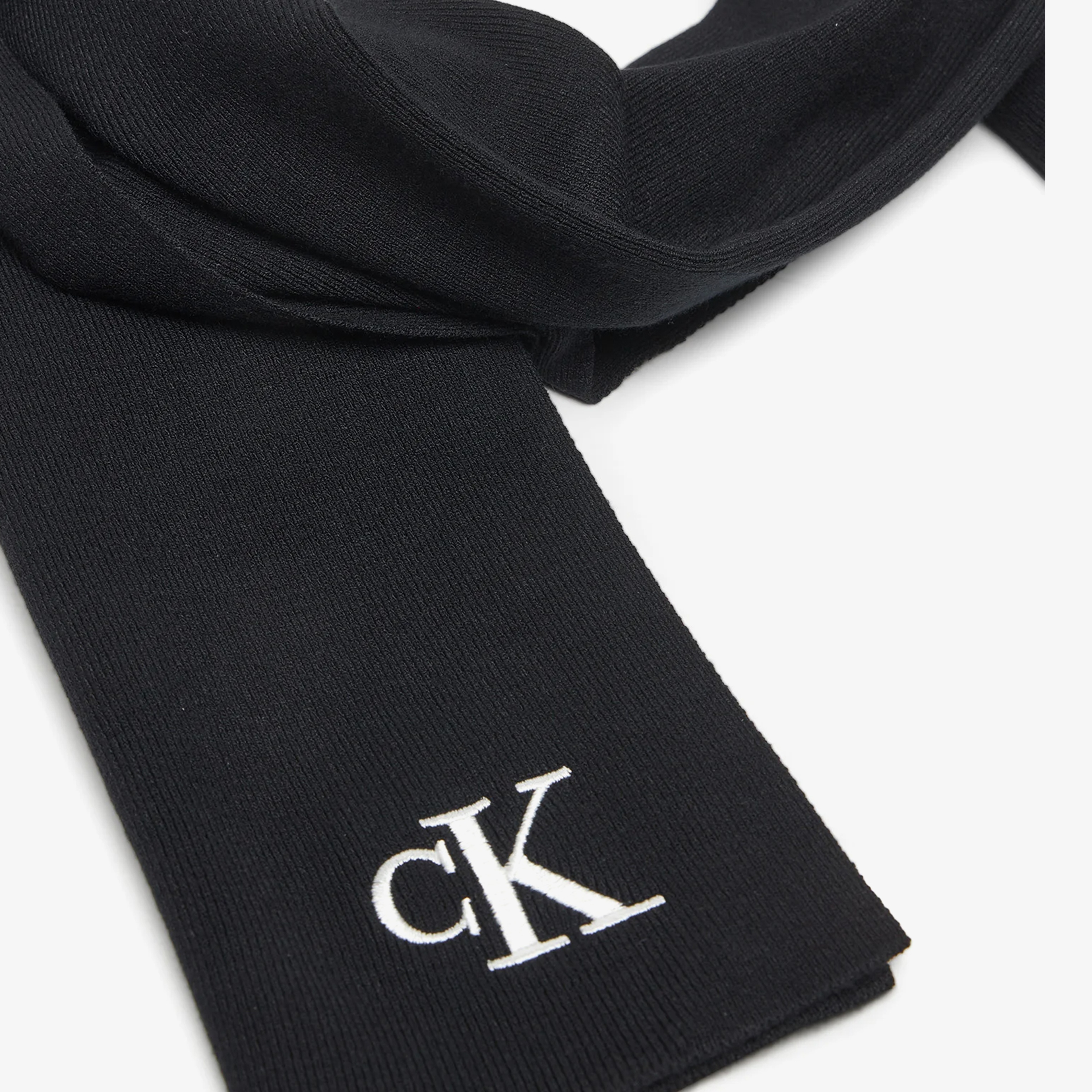 Calvin Klein Fine Rib Erkek Siyah Atkı