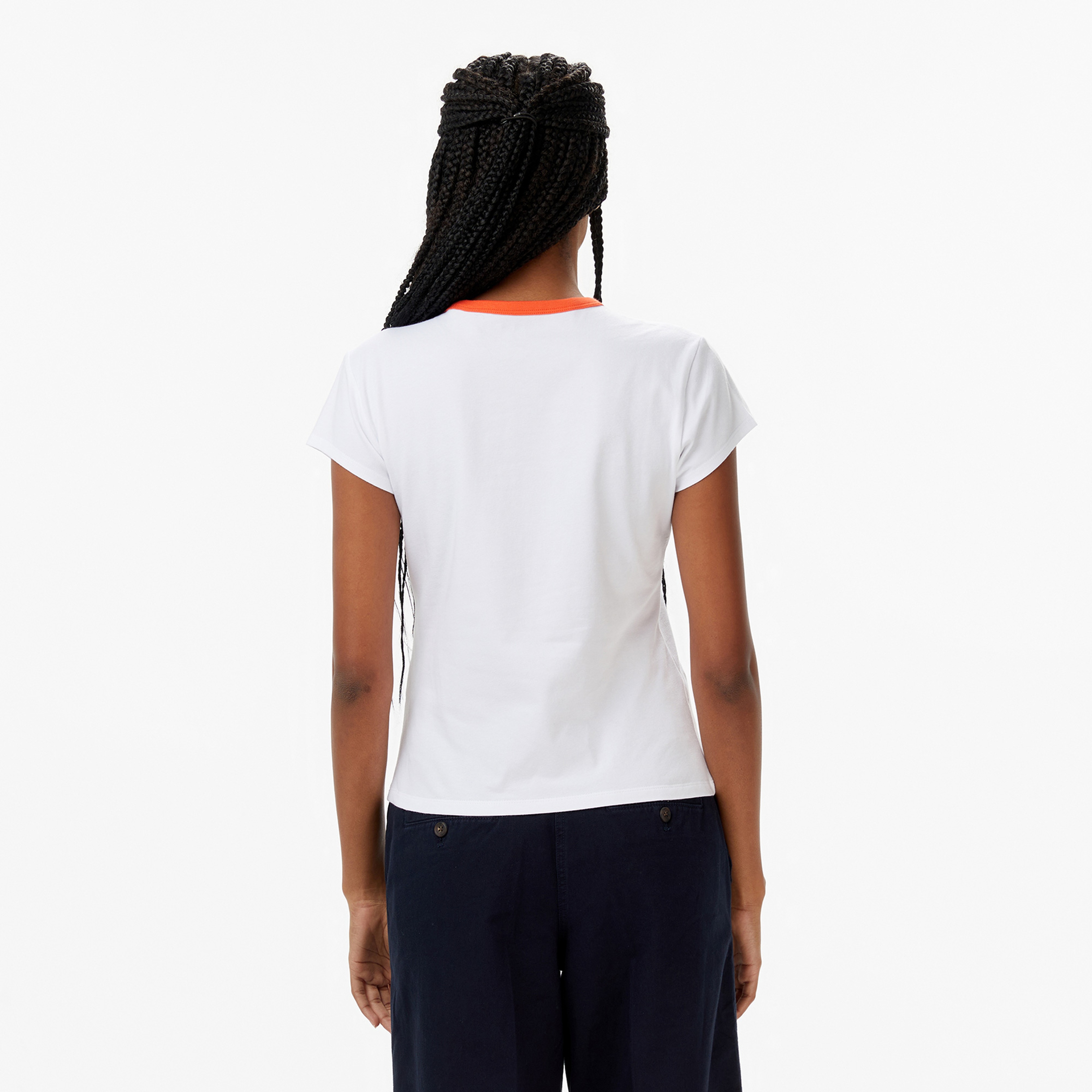 Calvin Klein Retro Logo Graphic Kadın Beyaz T-Shirt