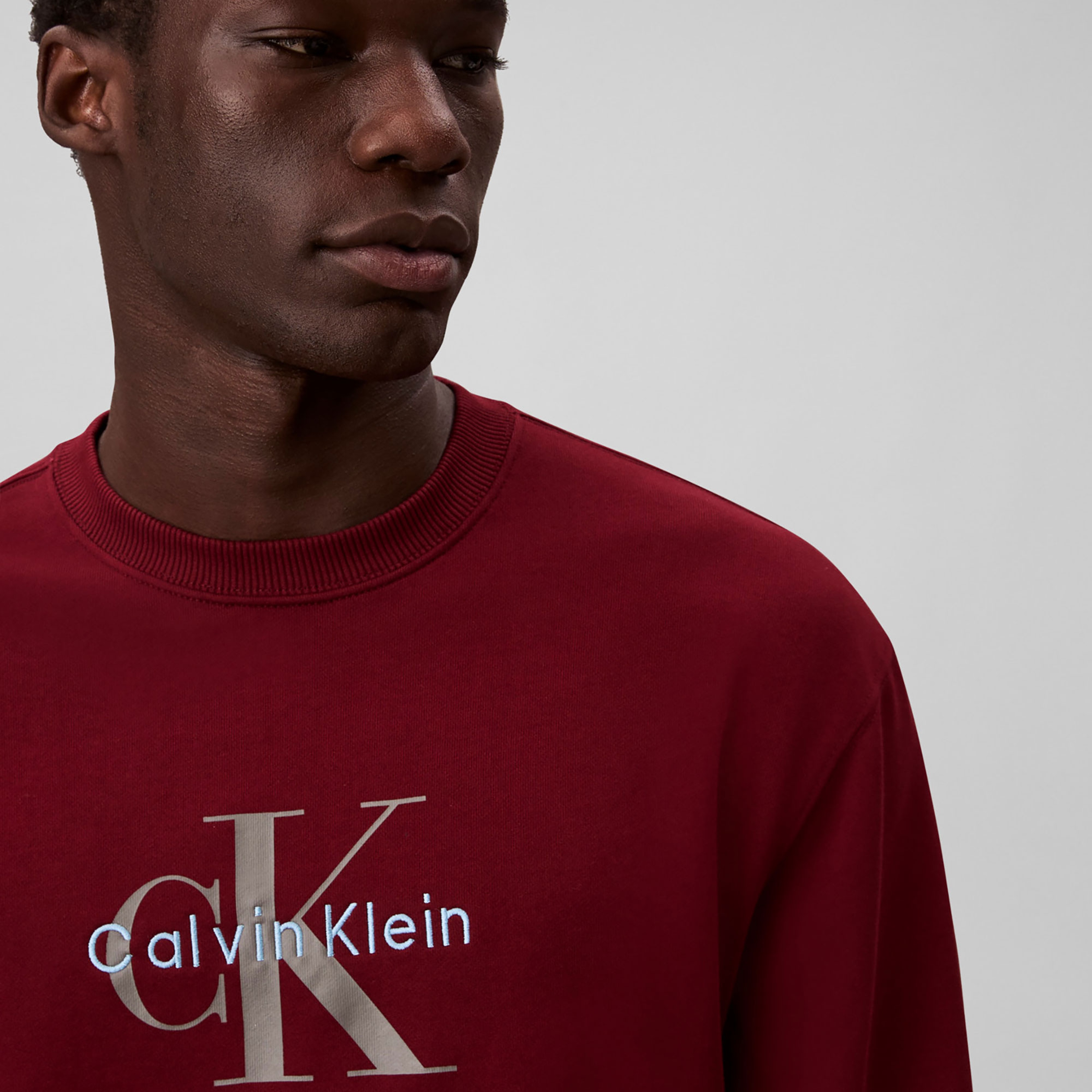 Calvin Klein Terry Monologo Erkek Kırmızı Sweatshirt
