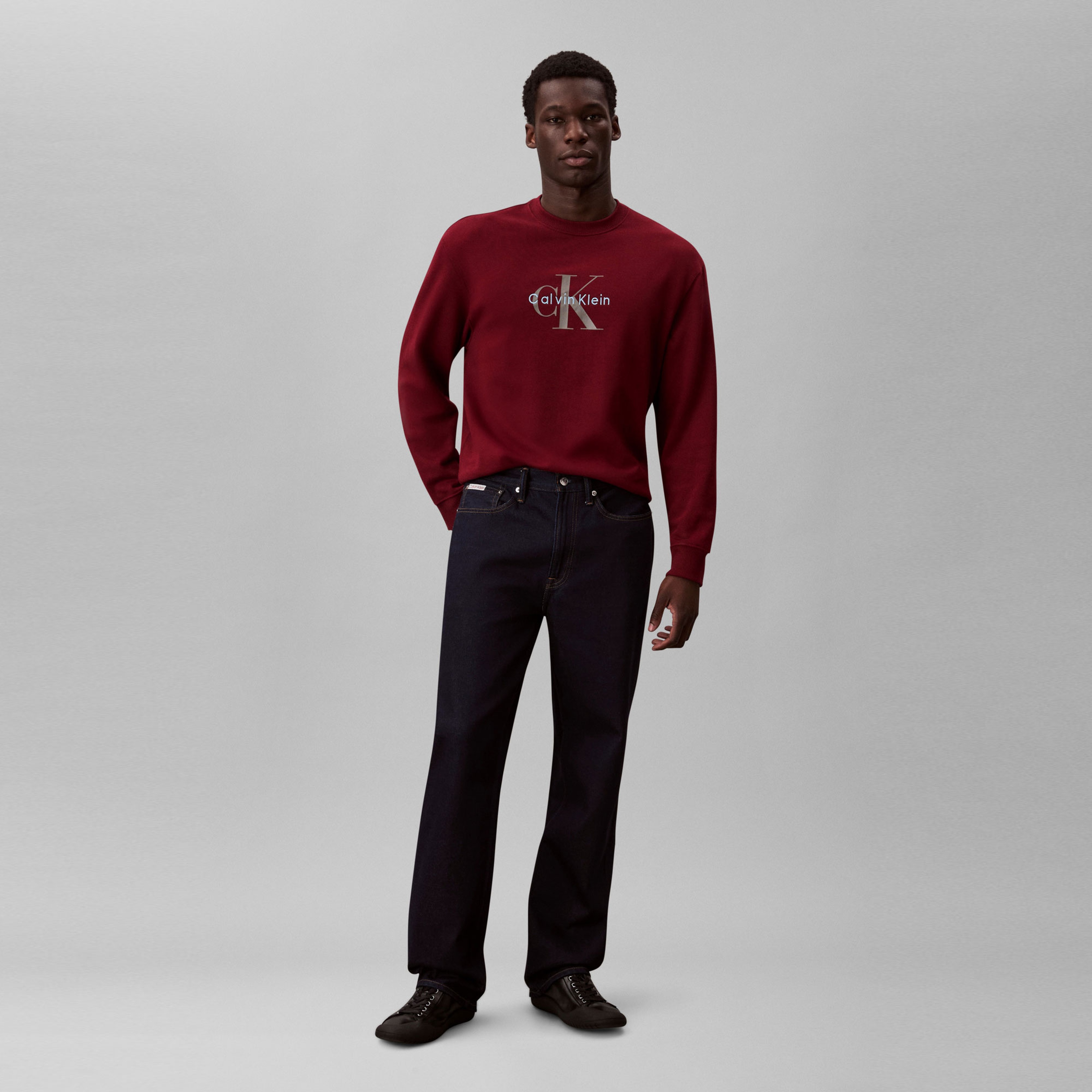 Calvin Klein Terry Monologo Erkek Kırmızı Sweatshirt