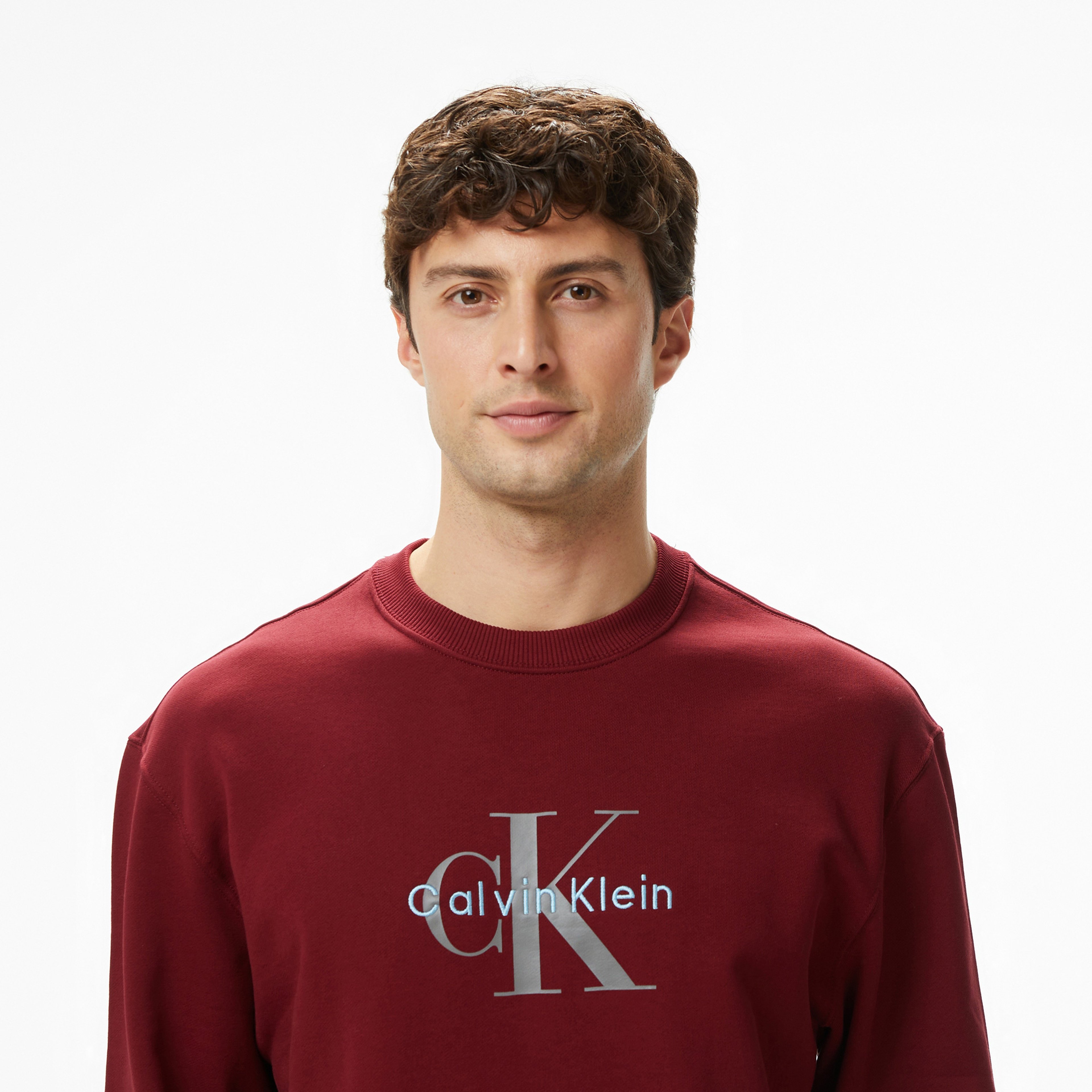 Calvin Klein Terry Monologo Erkek Kırmızı Sweatshirt