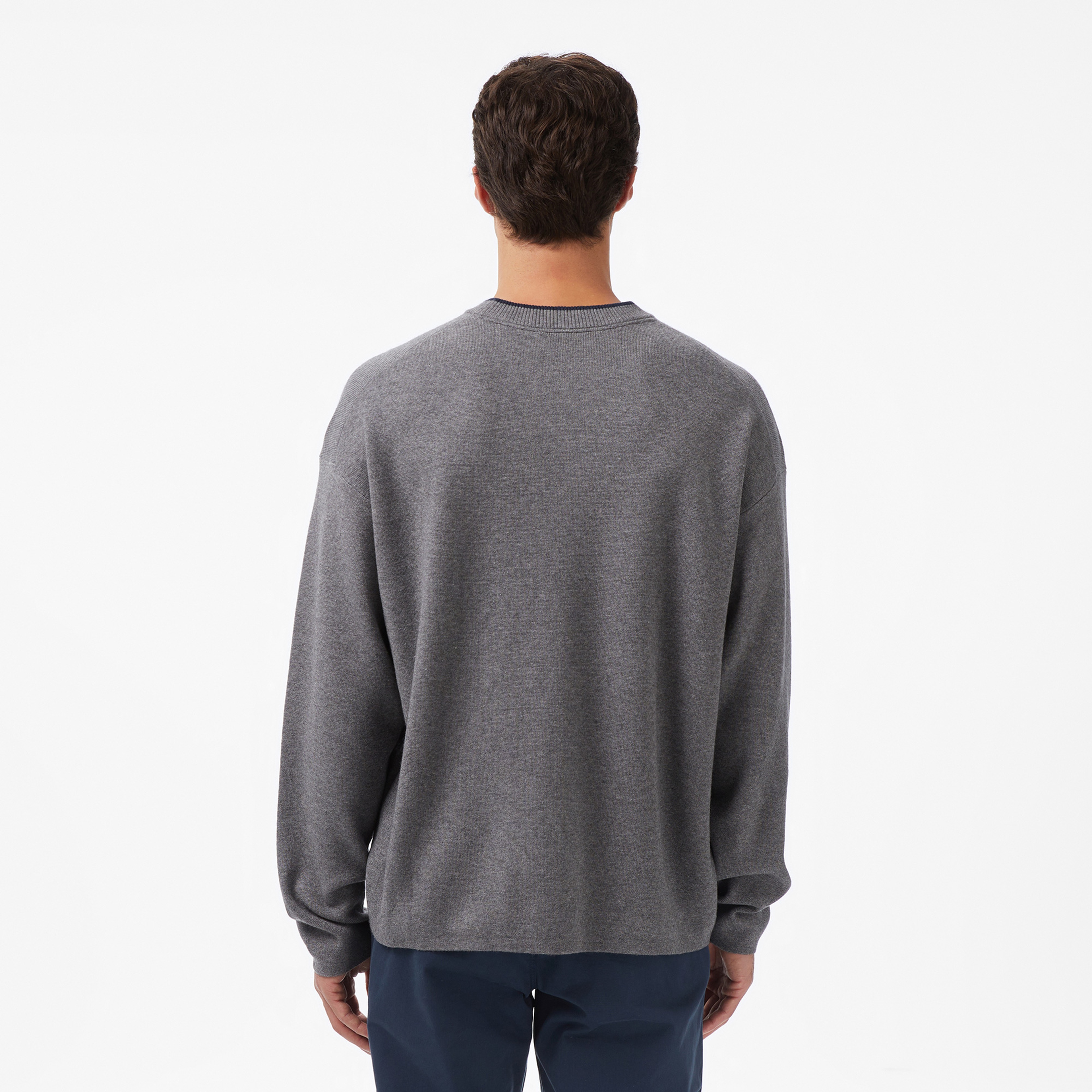 Calvin Klein Embossed Logo Erkek Gri Triko