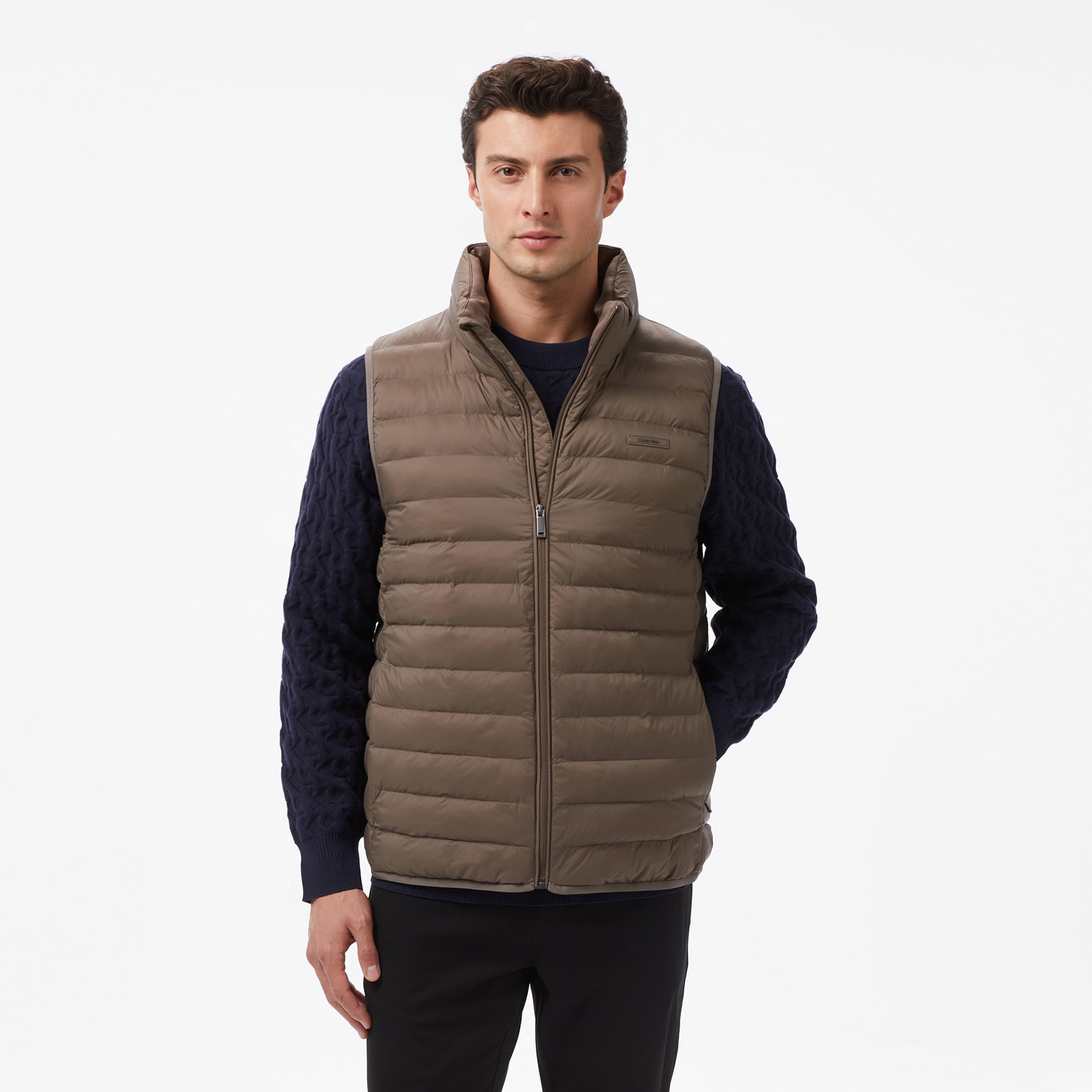 Calvin Klein Nylon Puffer Erkek Gri Yelek