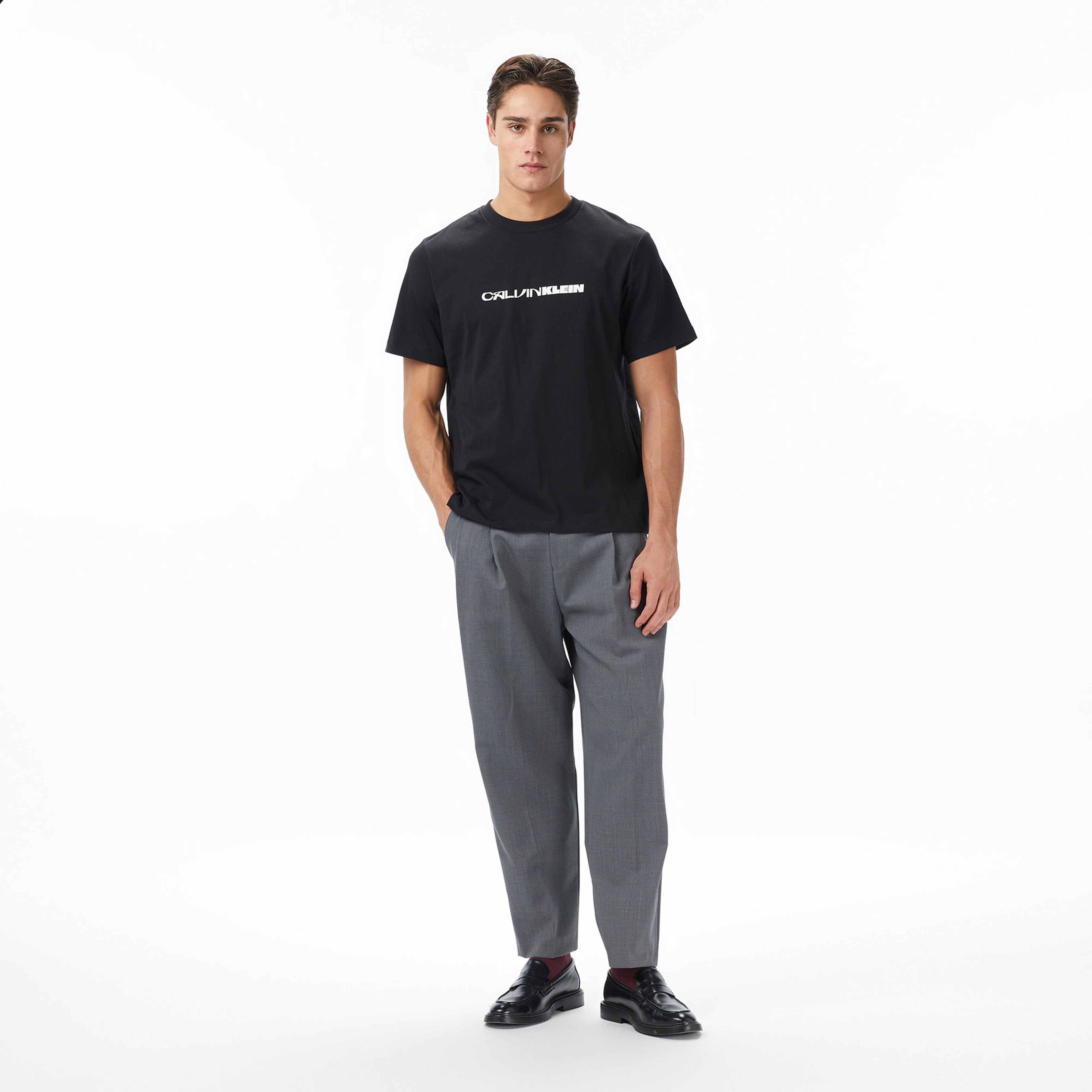 Calvin Klein Stack Graphic  Erkek Siyah T-Shirt