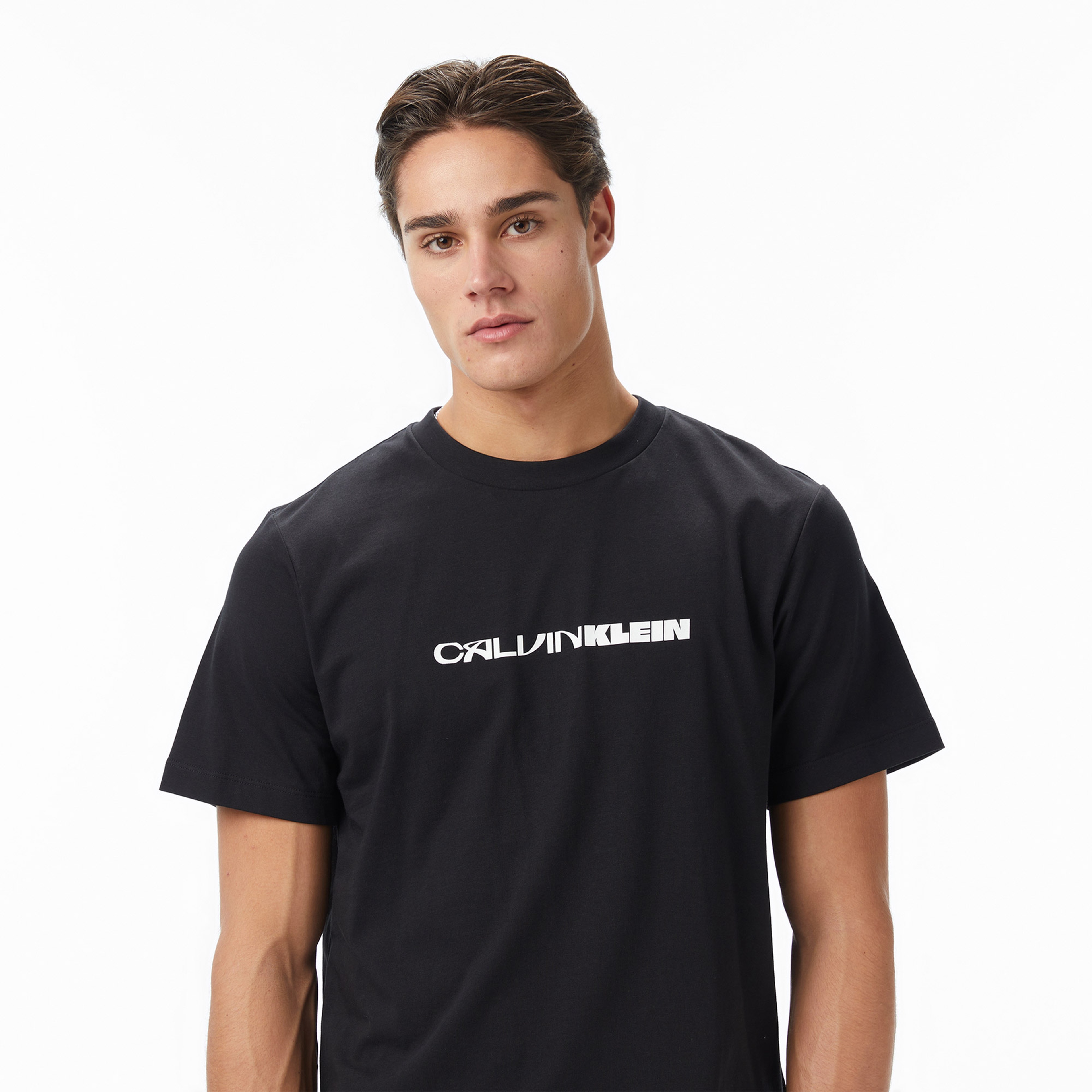 Calvin Klein Stack Graphic  Erkek Siyah T-Shirt