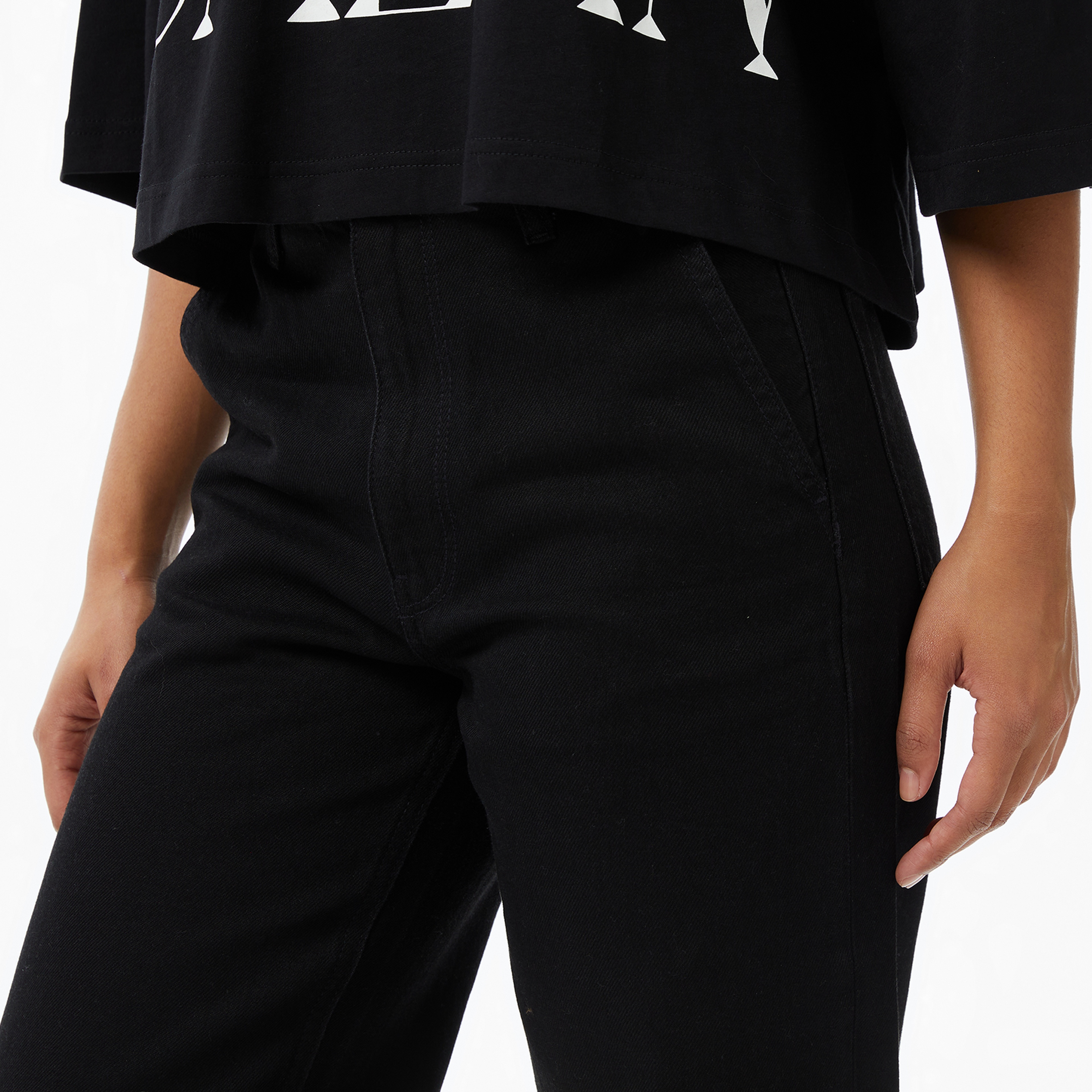 Calvin Klein Tencel Ultra High Wide Leg Class Kadın Siyah Jean