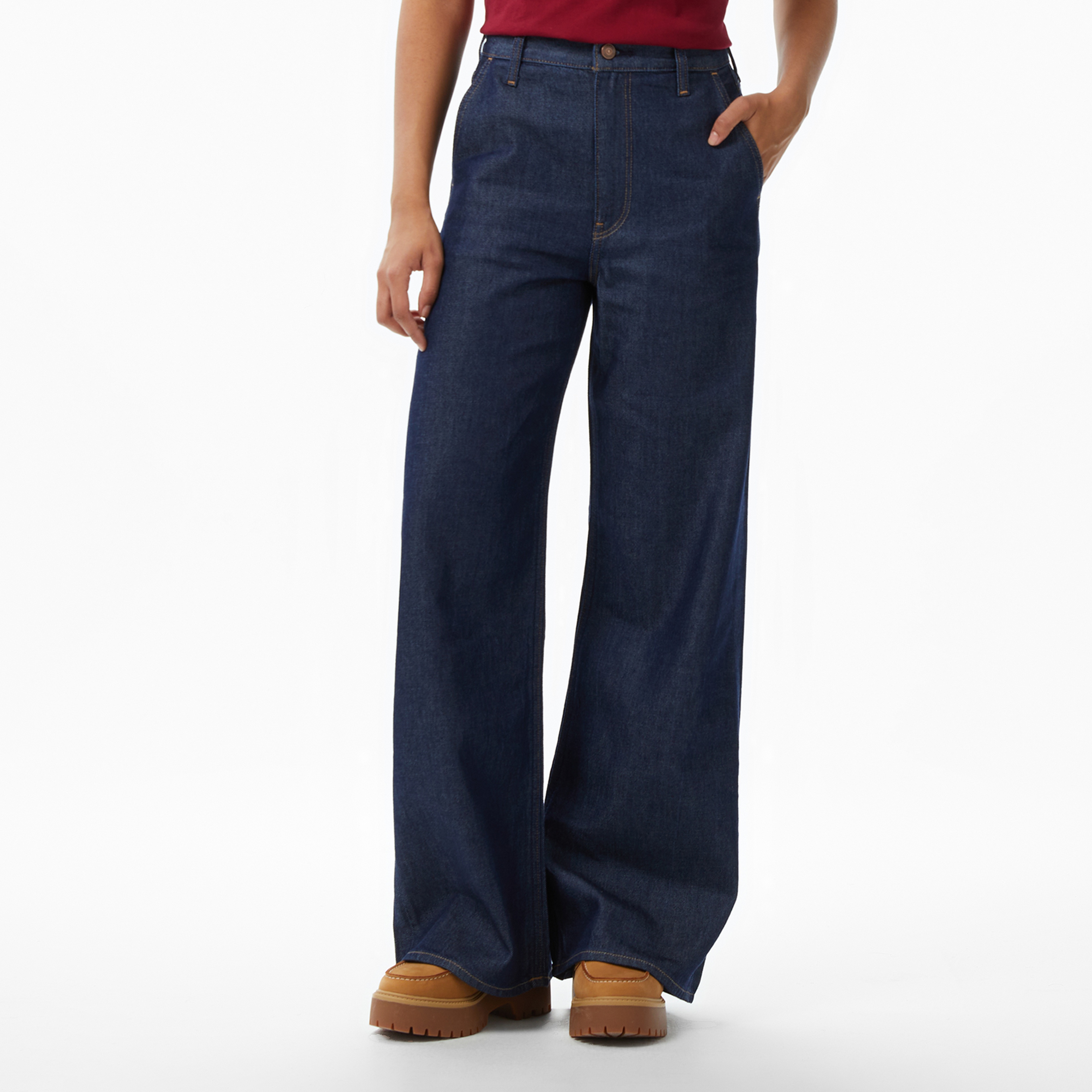 Calvin Klein Tencel Ultra High Wide Leg Clean Kadın Mavi Jean