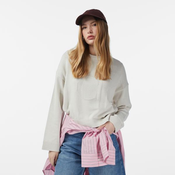 Calvin Klein Smooth Cotton Kadın Beyaz Triko