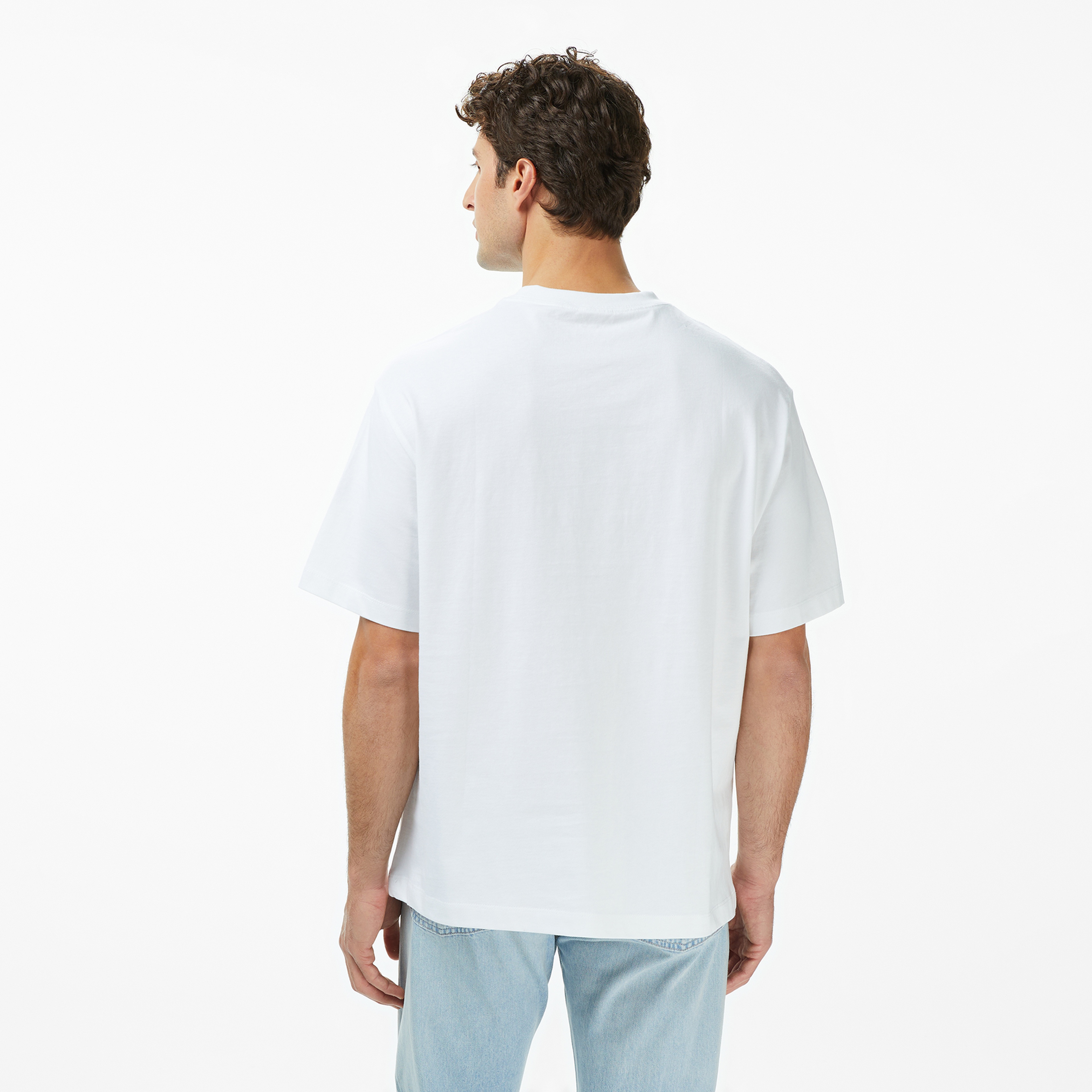 Calvin Klein Cursive  Graphic Erkek Beyaz T-Shirt