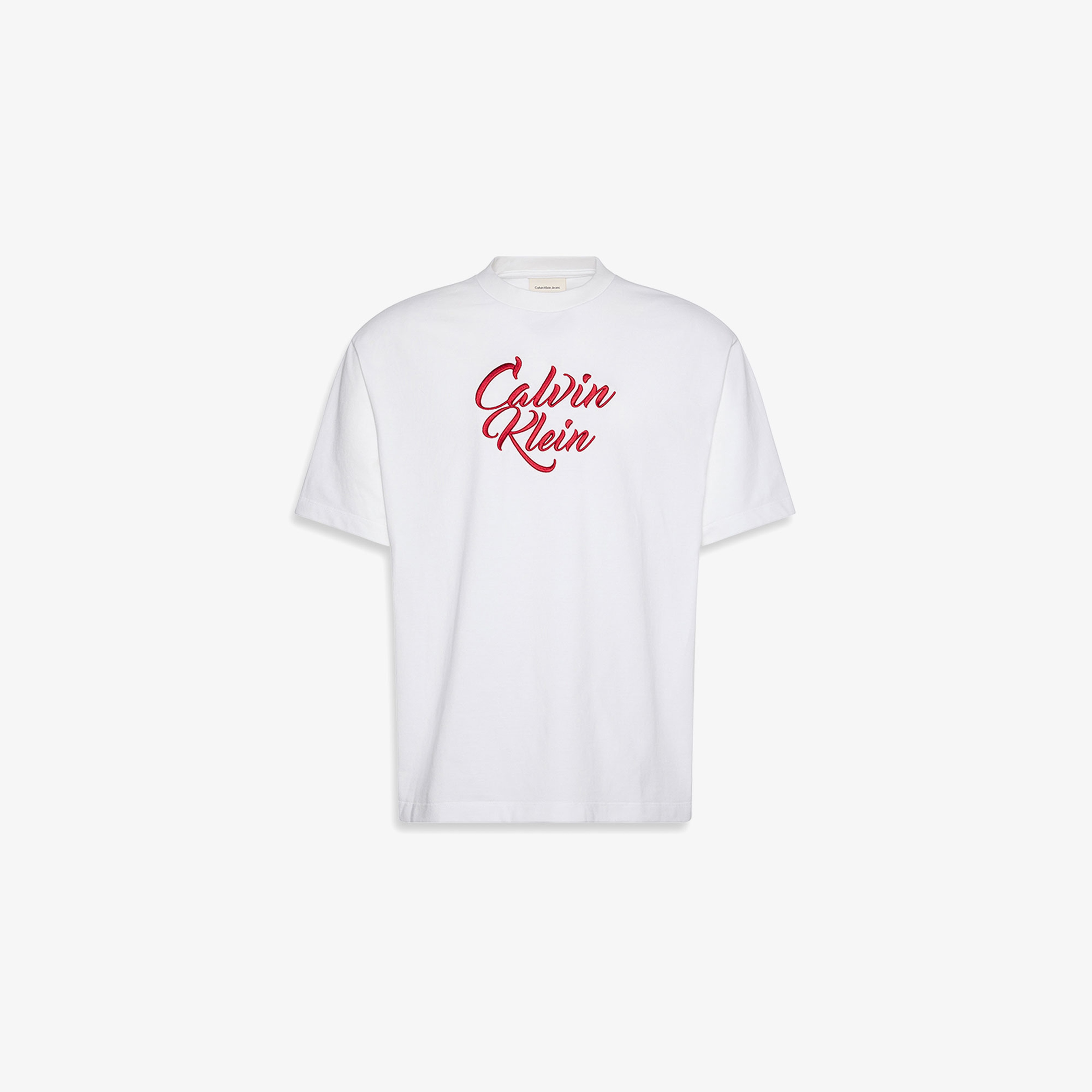 Calvin Klein Cursive  Graphic Erkek Beyaz T-Shirt