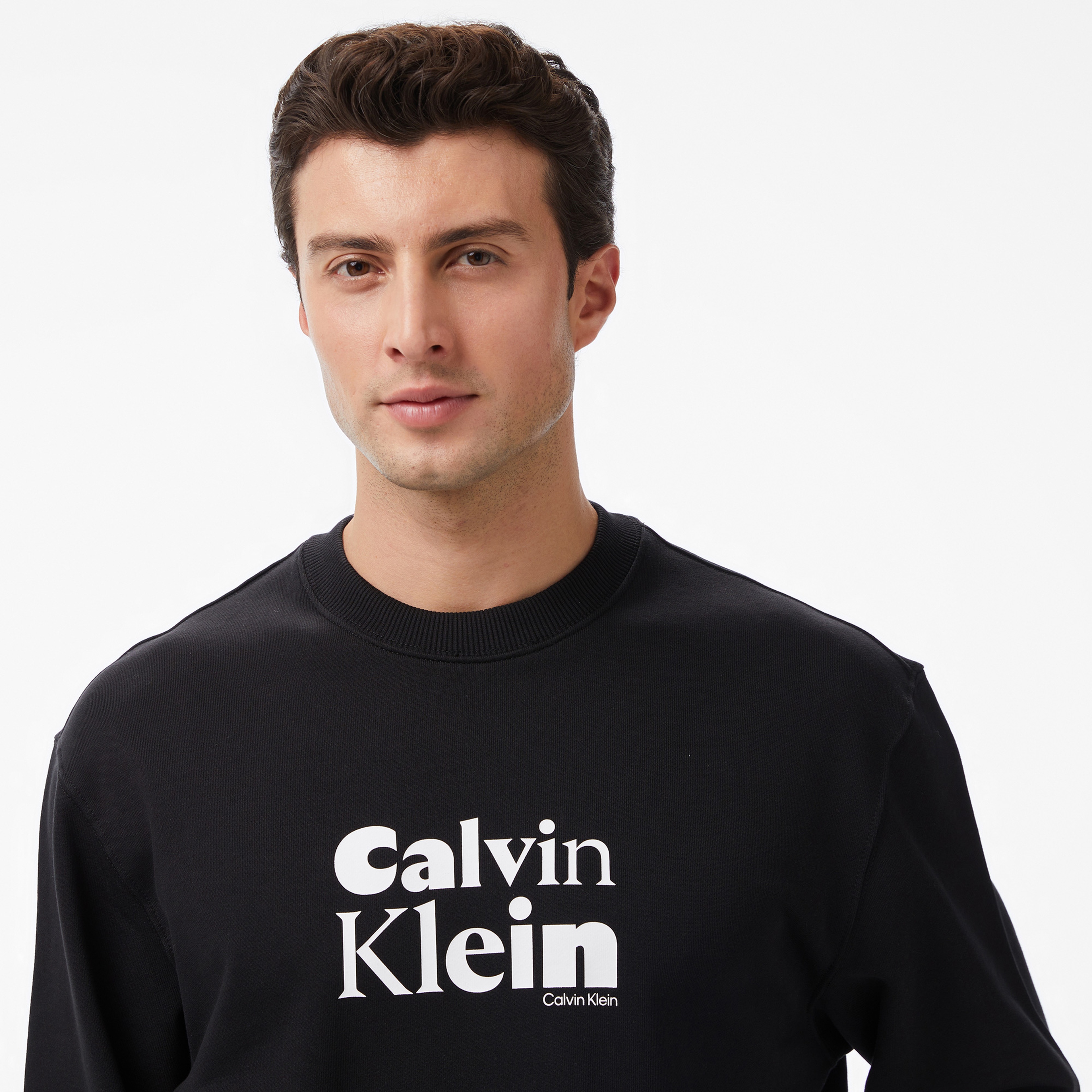 Calvin Klein Terry Bold Graph Erkek Siyah Sweatshirt