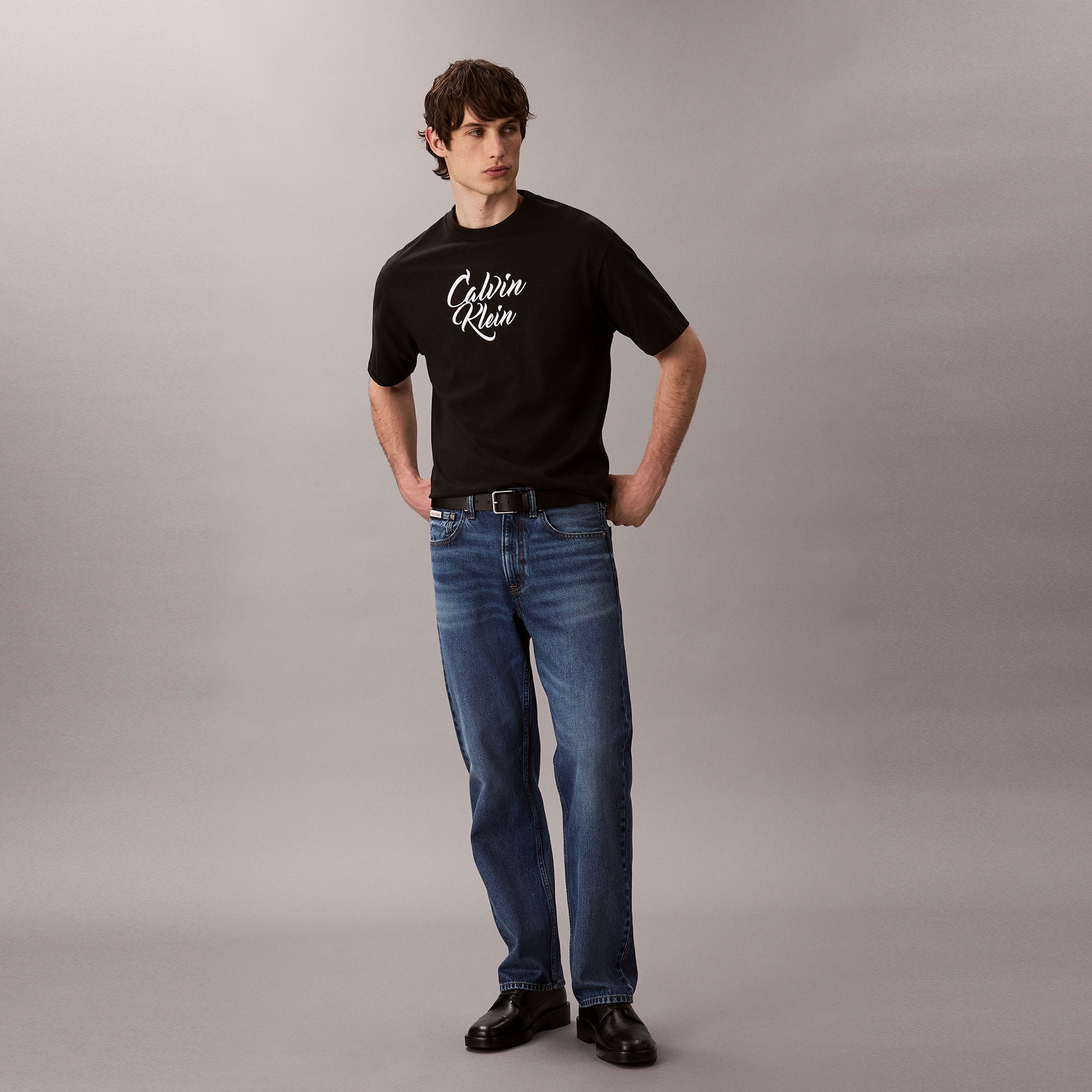 Calvin Klein Cursive Graphic Erkek Siyah T-Shirt