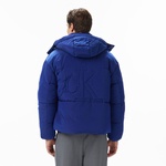 Calvin Klein Ripstop Quilted Logo Hooded Erkek Mavi Ceket