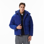 Calvin Klein Ripstop Quilted Logo Hooded Erkek Mavi Ceket