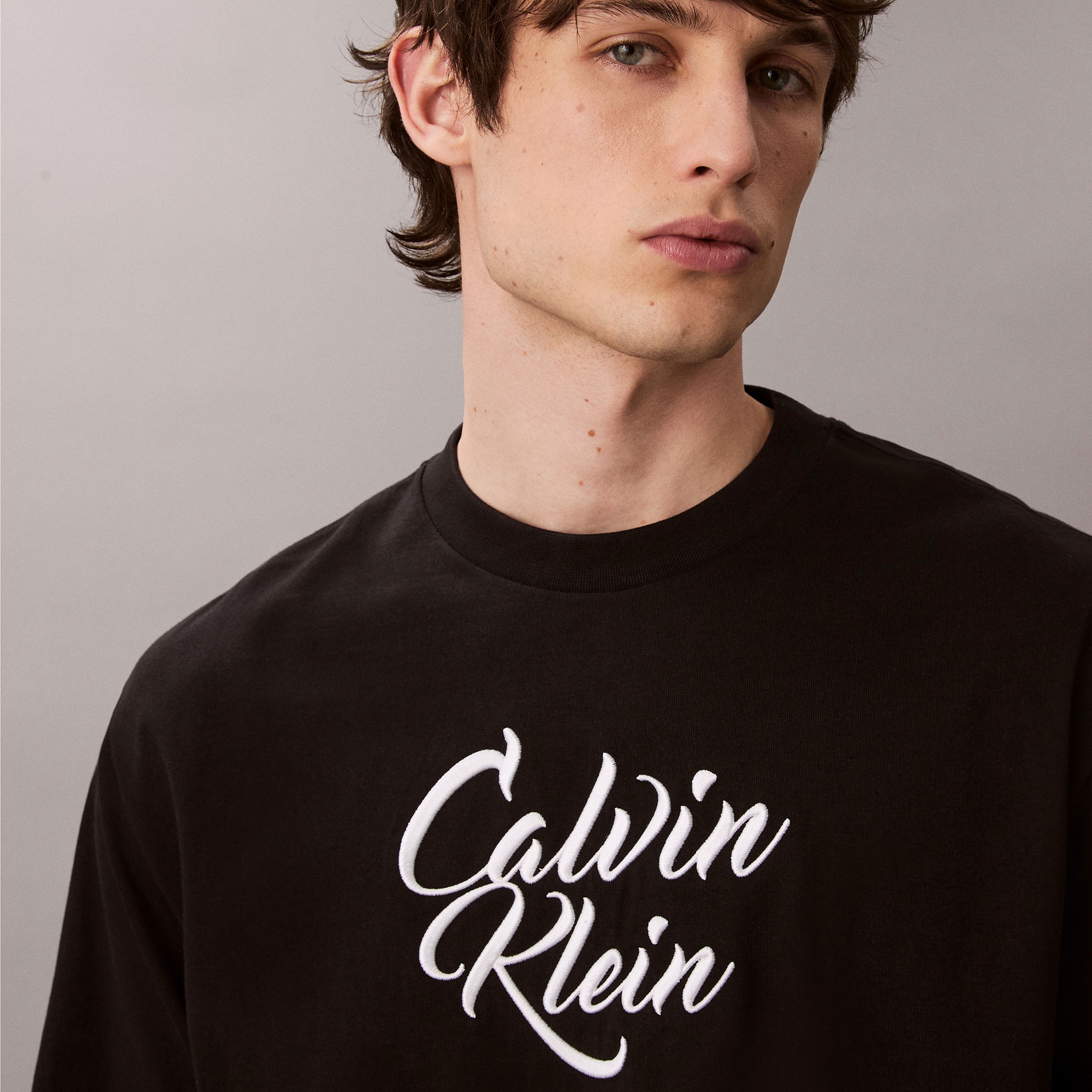 Calvin Klein Cursive Graphic Erkek Siyah T-Shirt