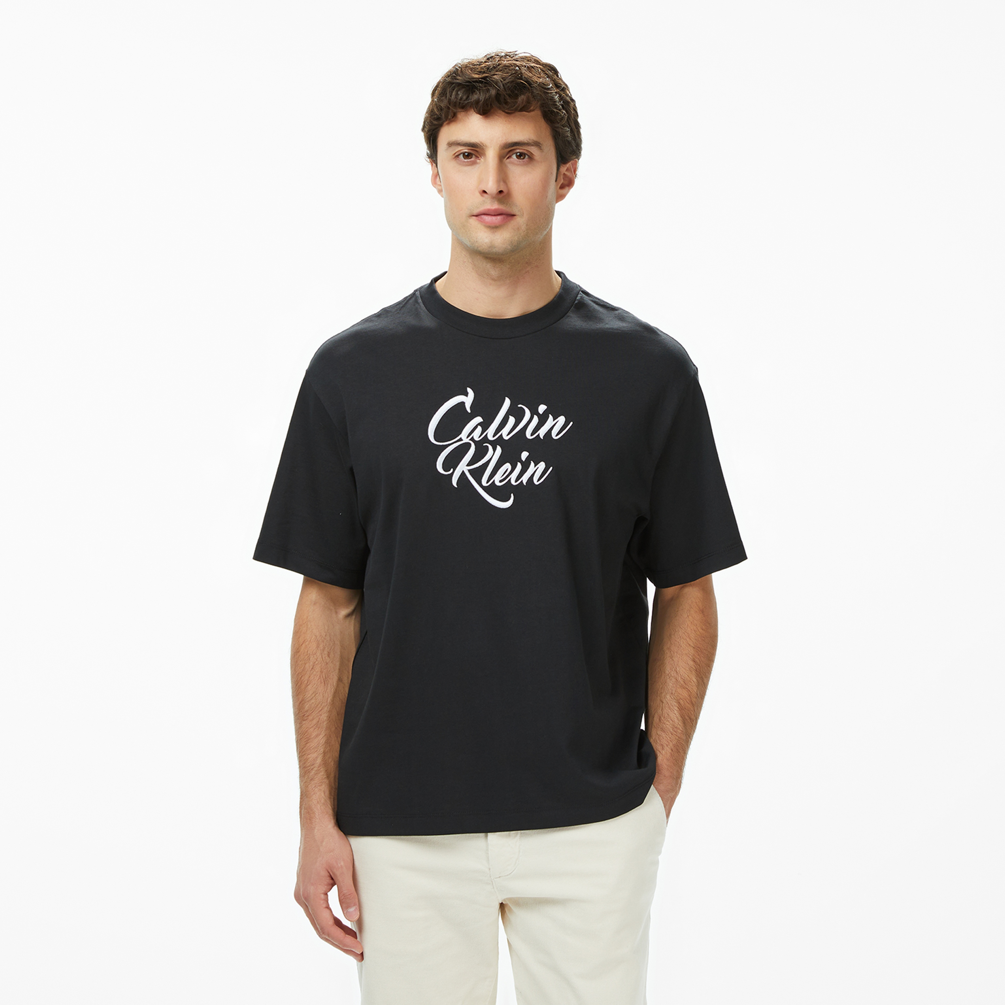 Calvin Klein Cursive Graphic Erkek Siyah T-Shirt