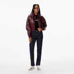 Calvin Klein Cropped Crinkle Faux Leather Kadın Kırmızı Ceket