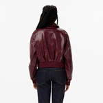 Calvin Klein Cropped Crinkle Faux Leather Kadın Kırmızı Ceket