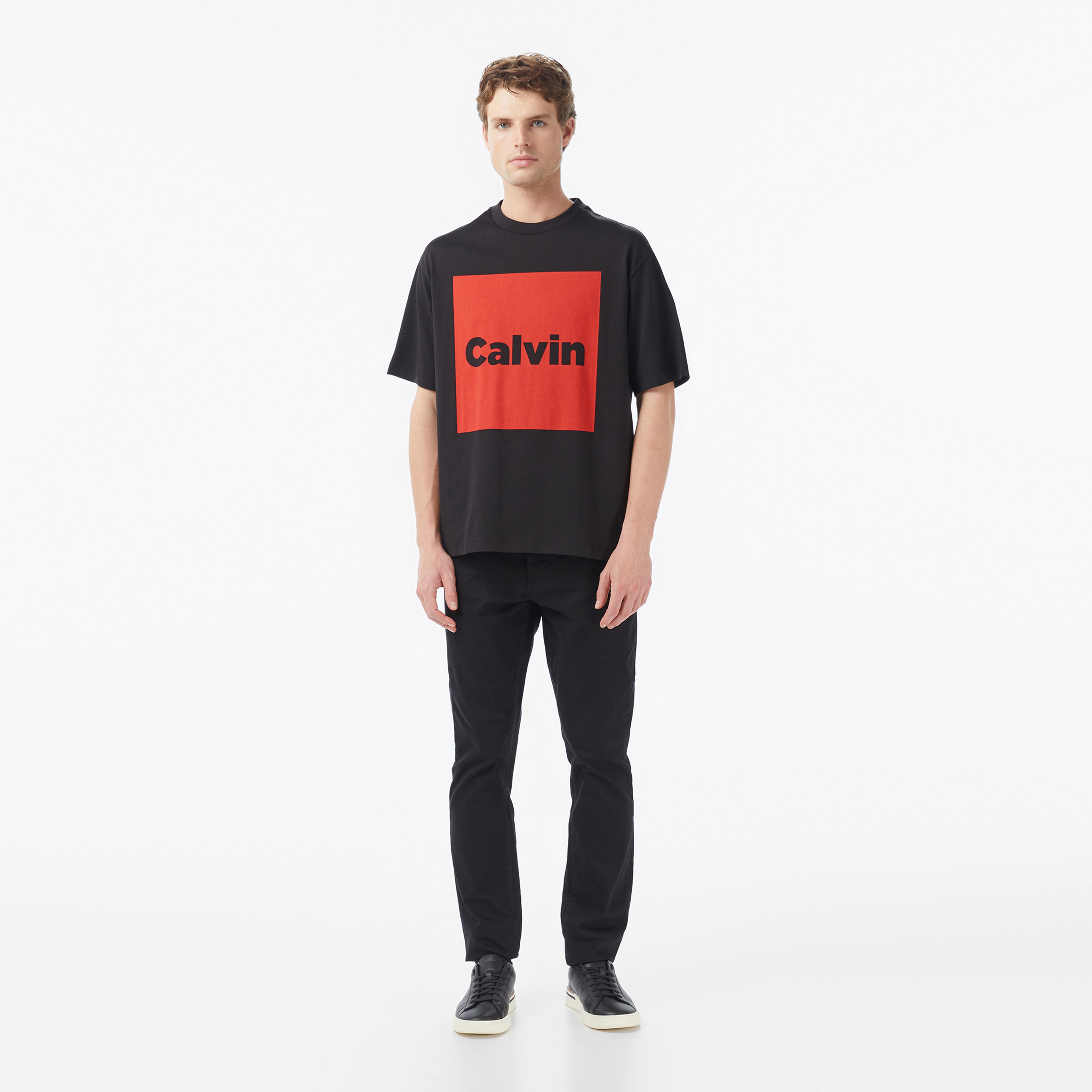 Calvin Klein Box Graphic Erkek Siyah T-Shirt