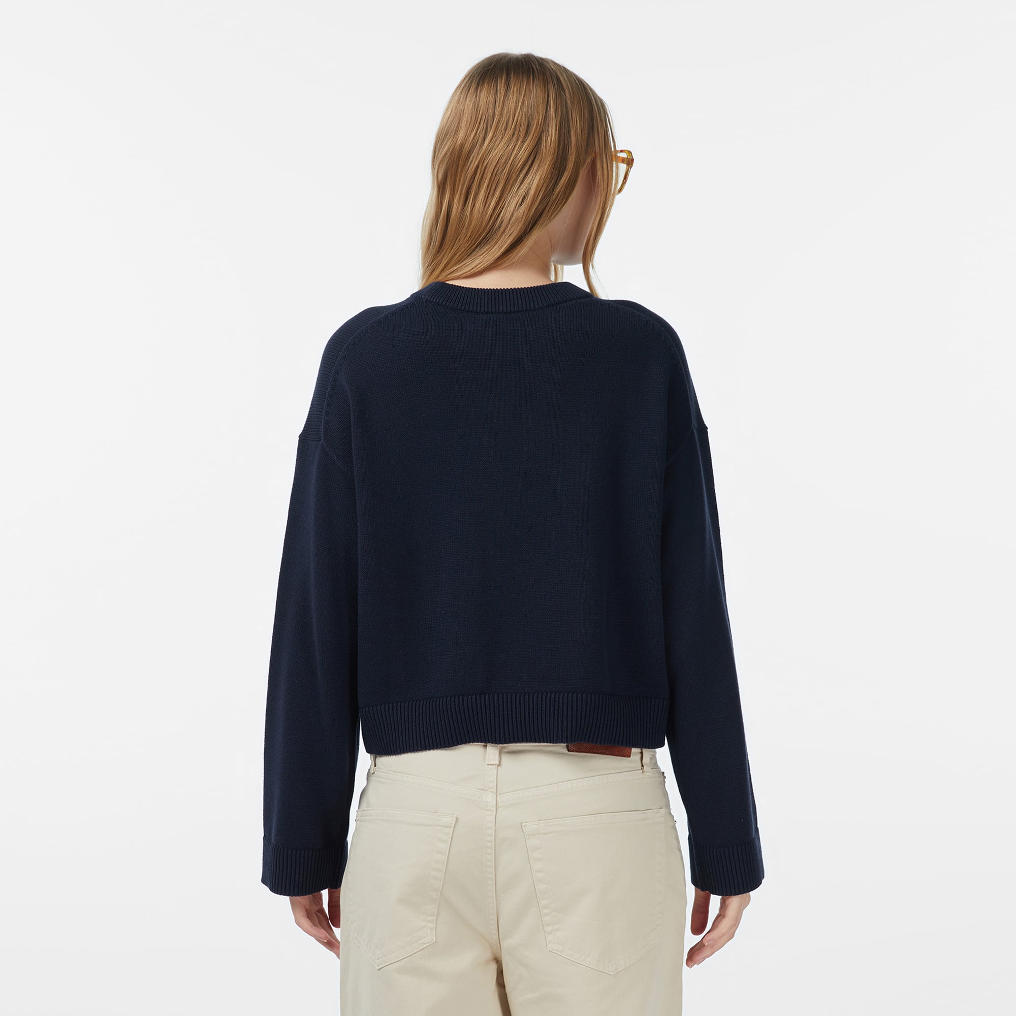 Calvin Klein Smooth Cotton Kadın Mavi Triko