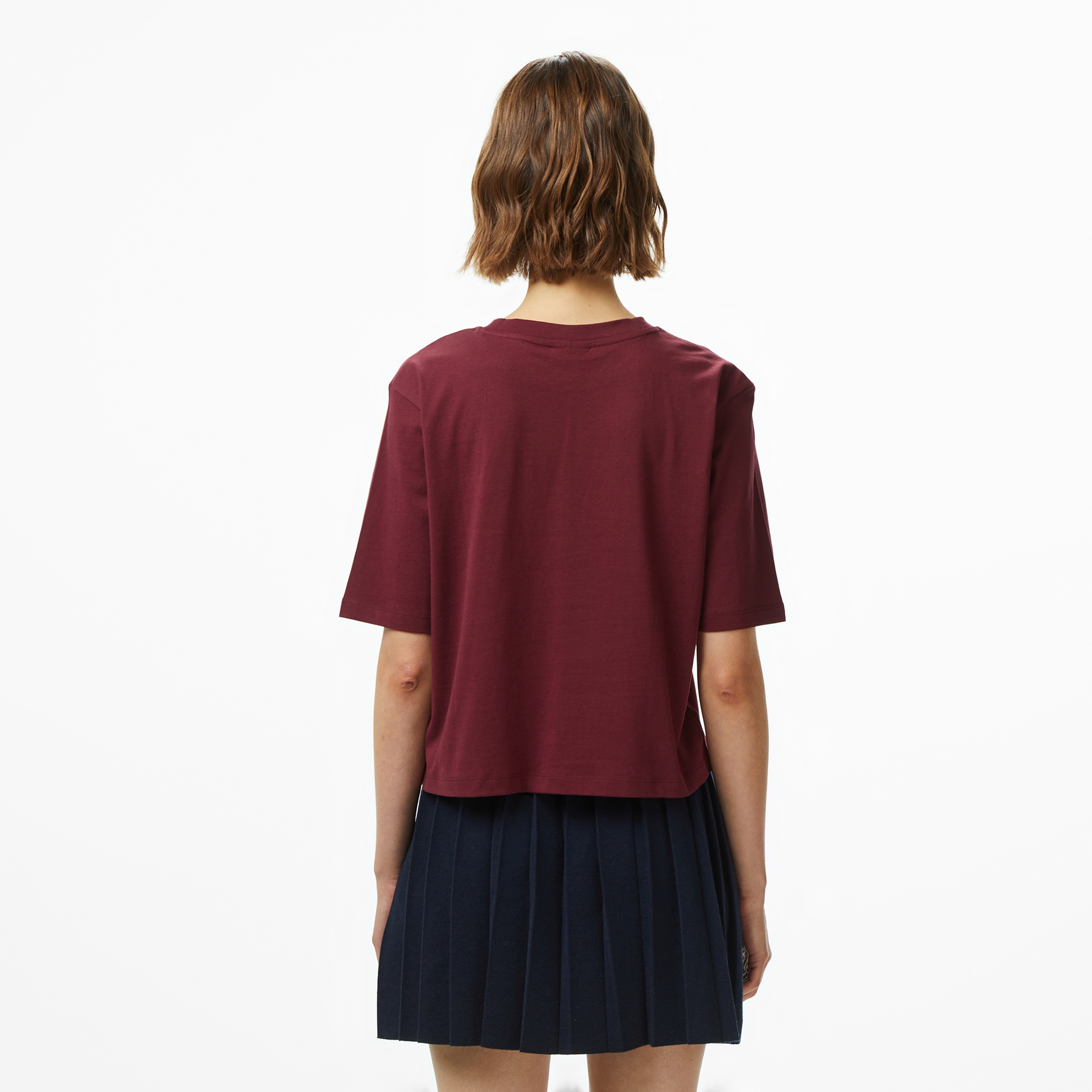 Guess Colette Boxy Fit Kadın Mor T-Shirt