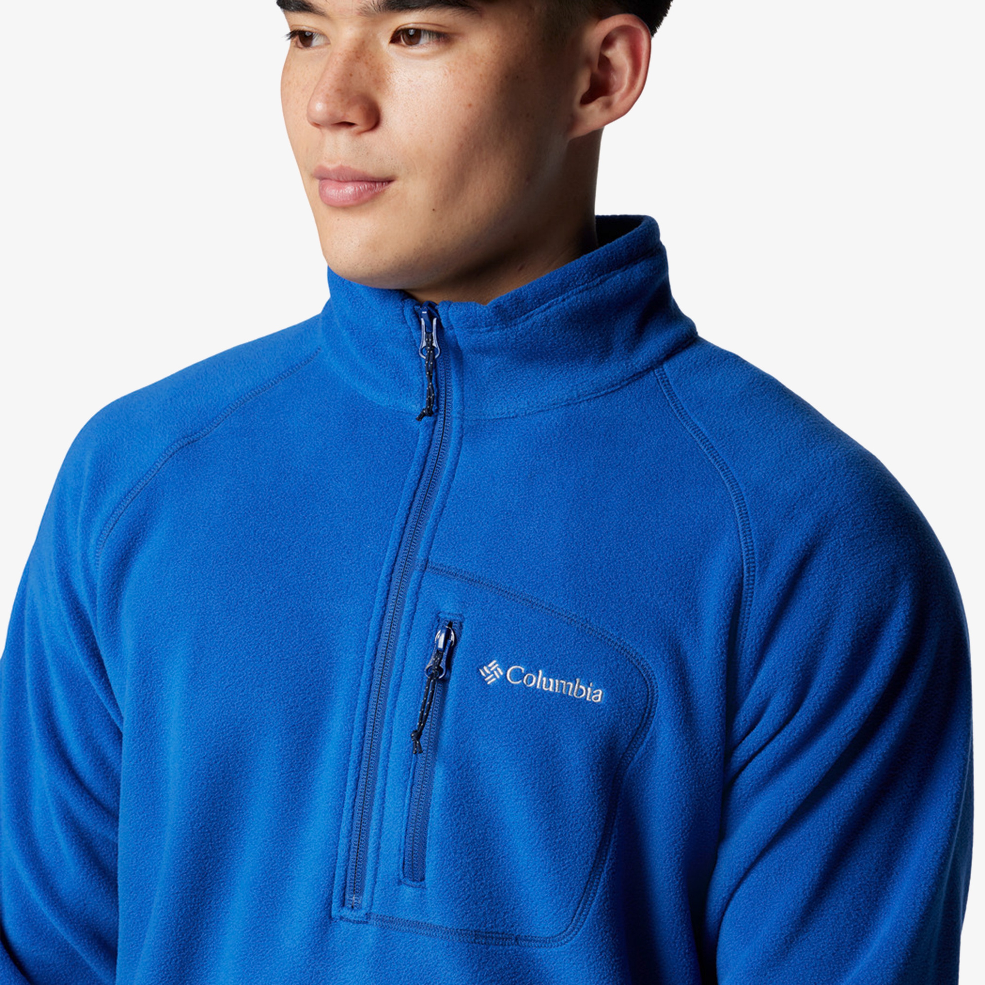 Columbia Fast Trek III Half Zip Fleece Erkek Mavi Polar Ceket