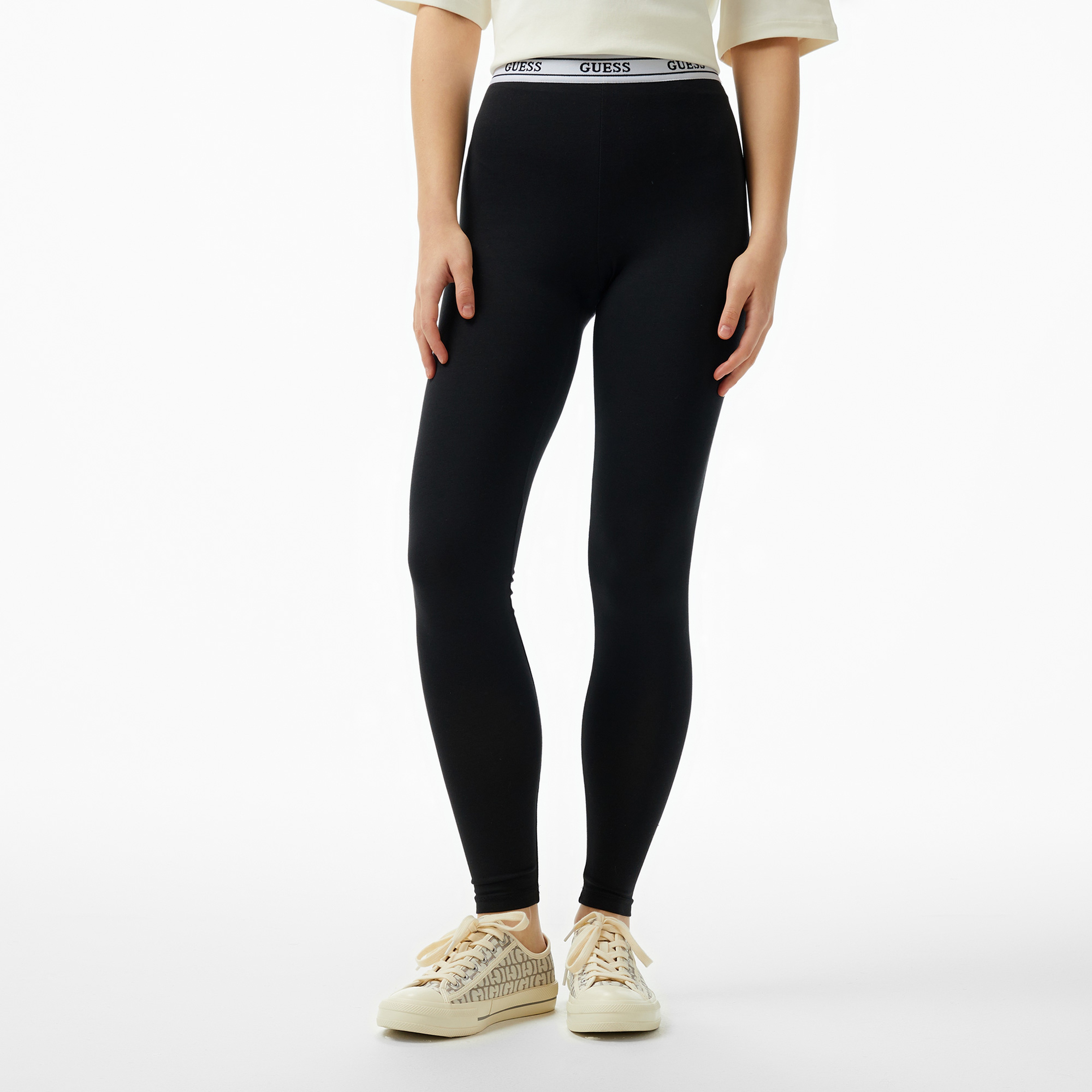 Guess New Aline Leggings 4 Eco Modal-Cotton Kadın Siyah Tayt