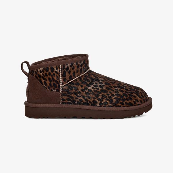 UGG Classic Mini Caspian Leopar Desenli Kadın Kahverengi Bot