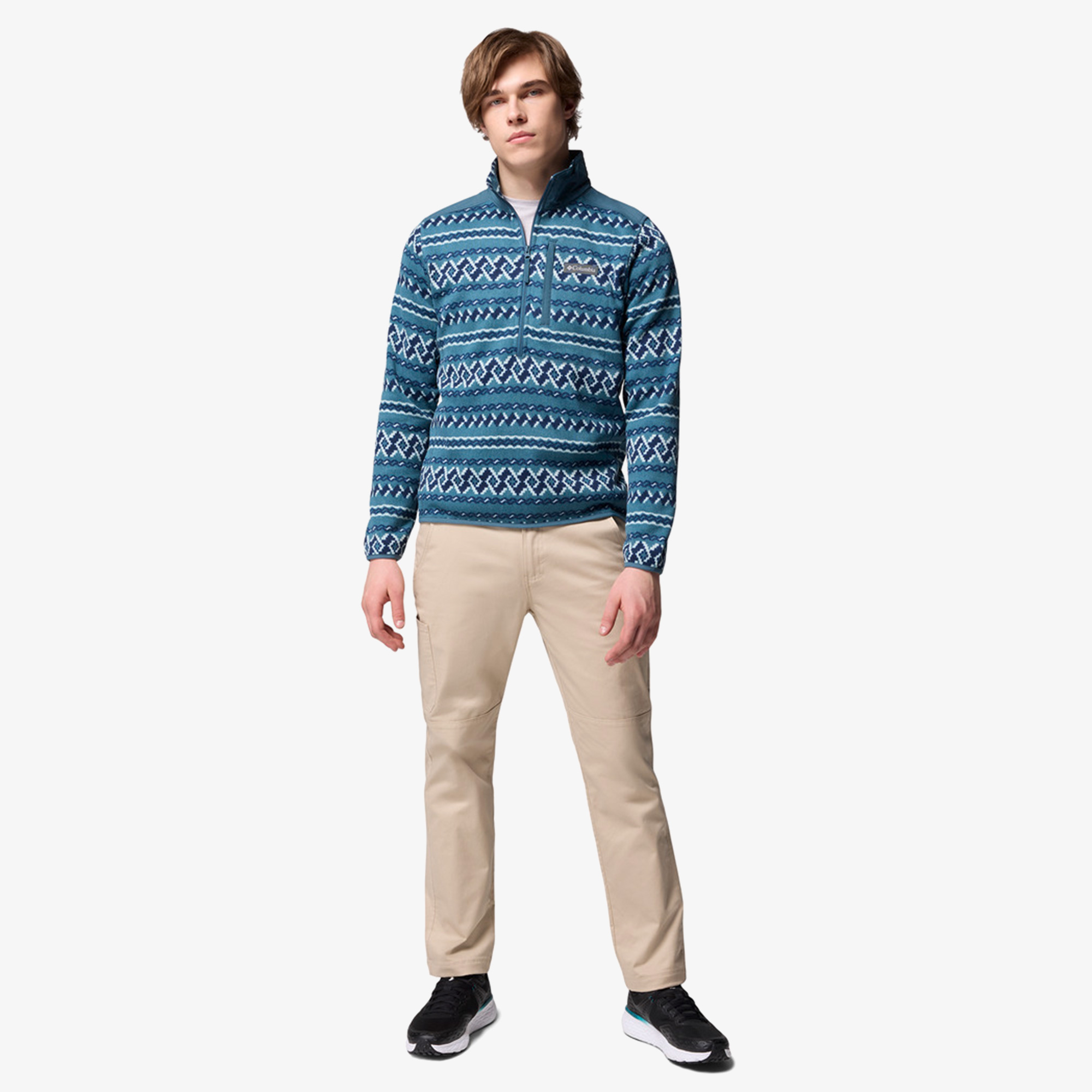 Columbia Sweater Weather Printed Half Zip II Erkek Mavi Polar Ceket