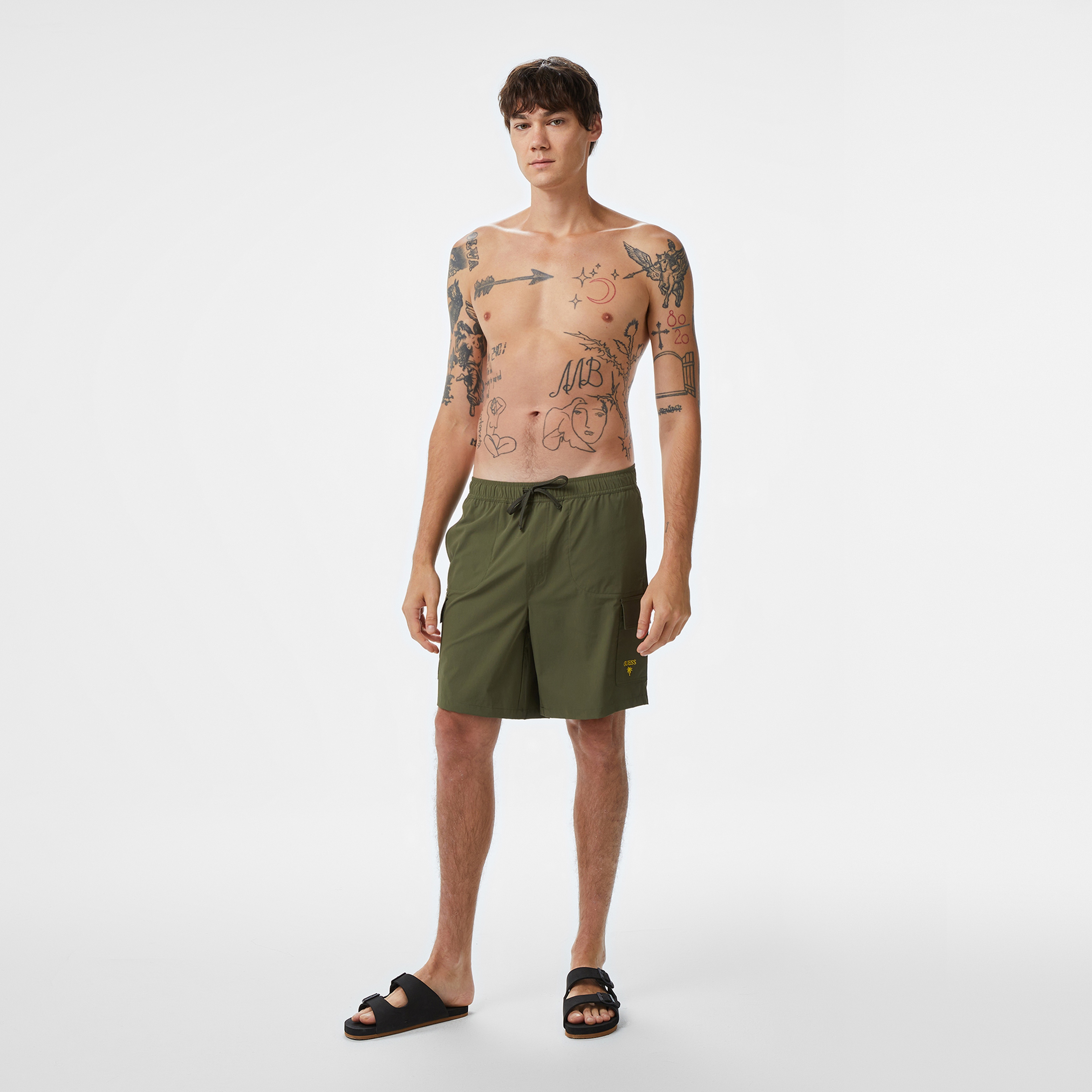 Guess Erkek Yeşil Deniz Şortu