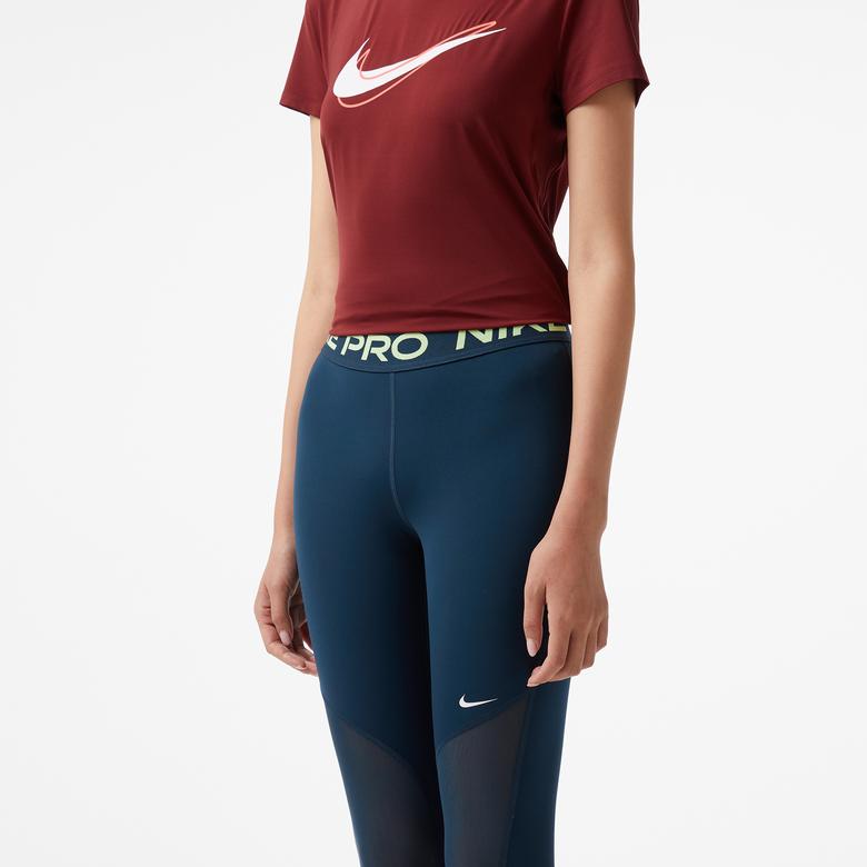 Nike Pro Dri-Fit Mid-Rise Kadın Lacivert Tayt